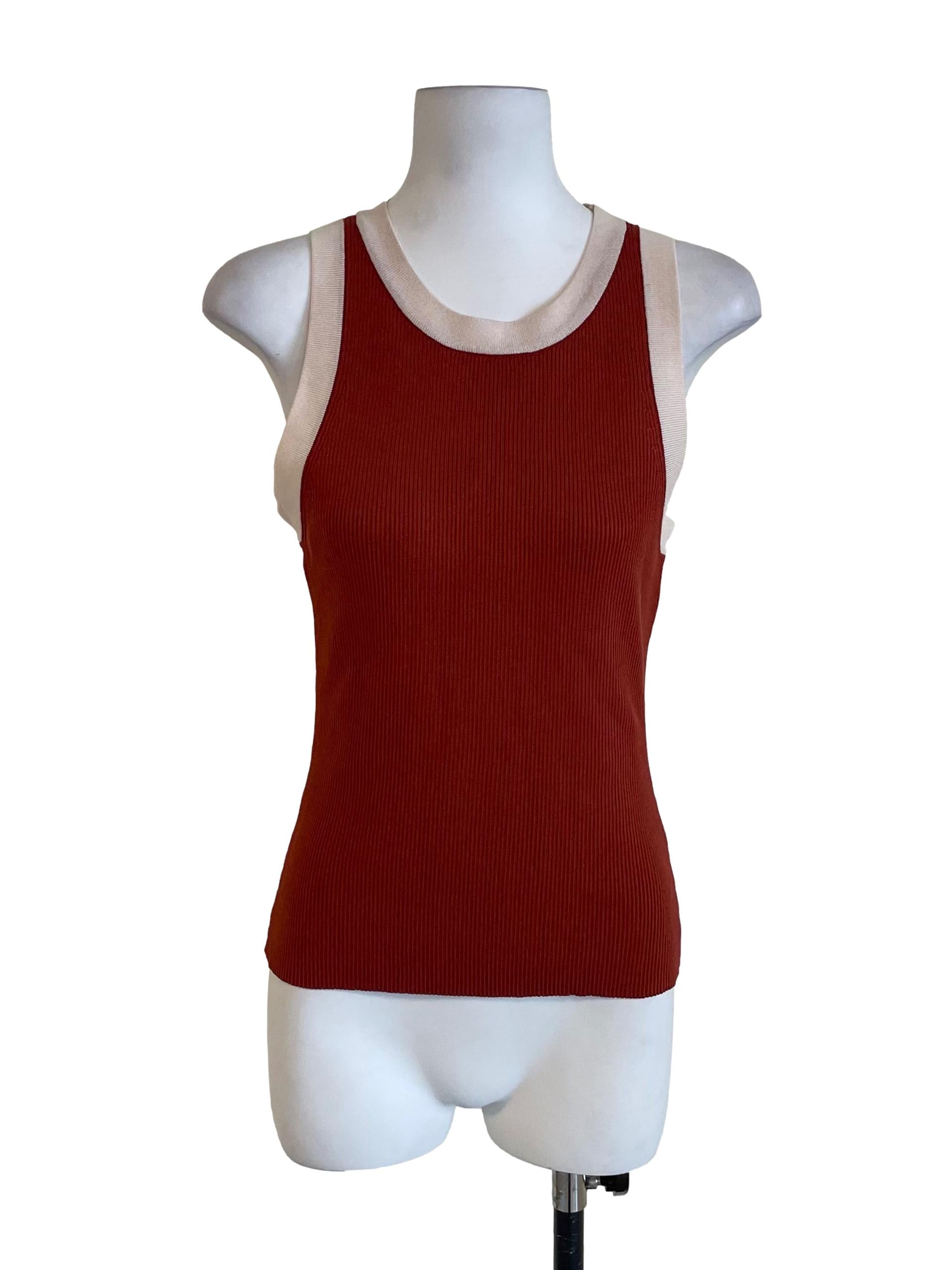 Brick Red Knit Tank Top LB