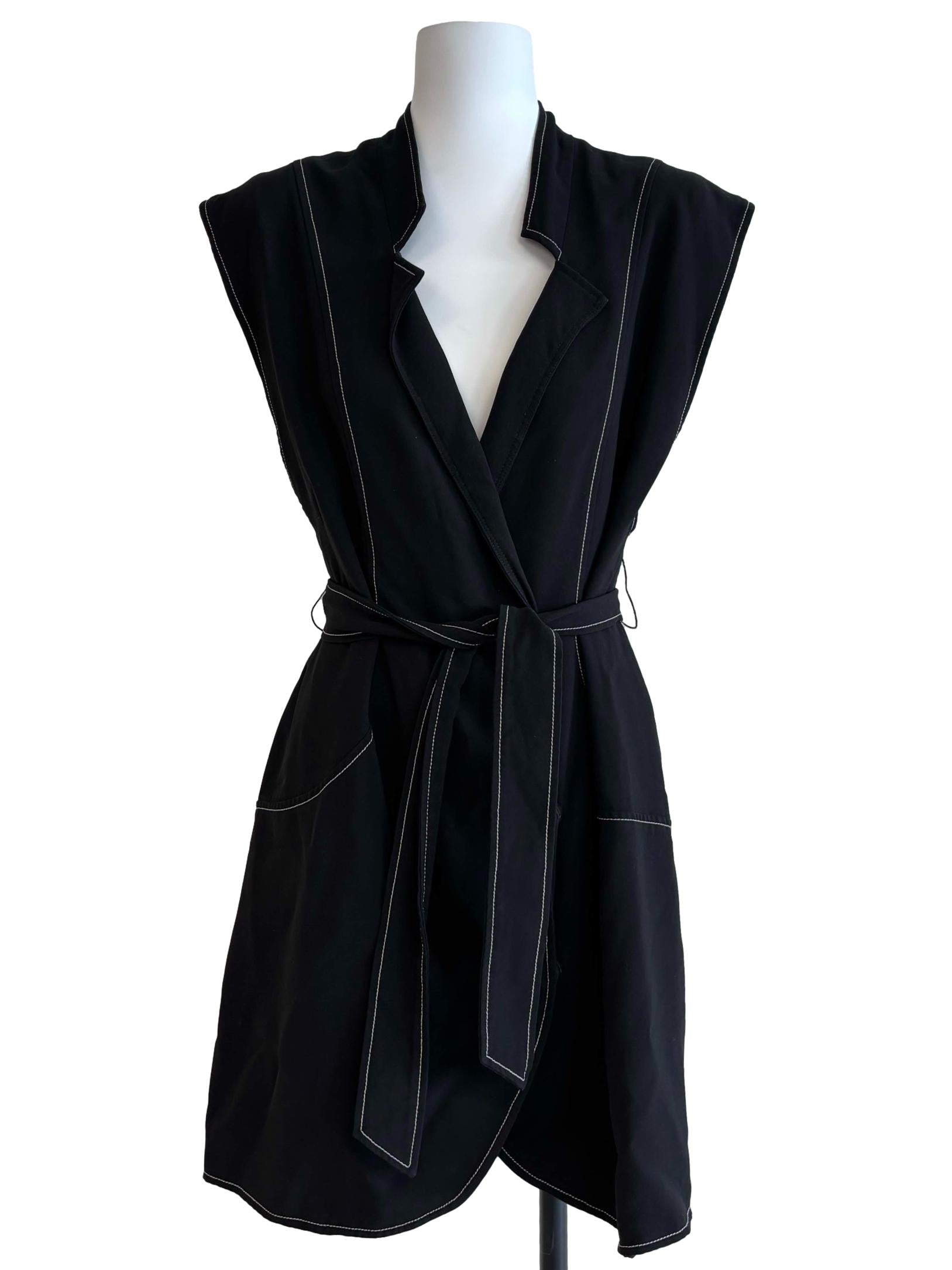 Onyx Black Surplice Mini Dress