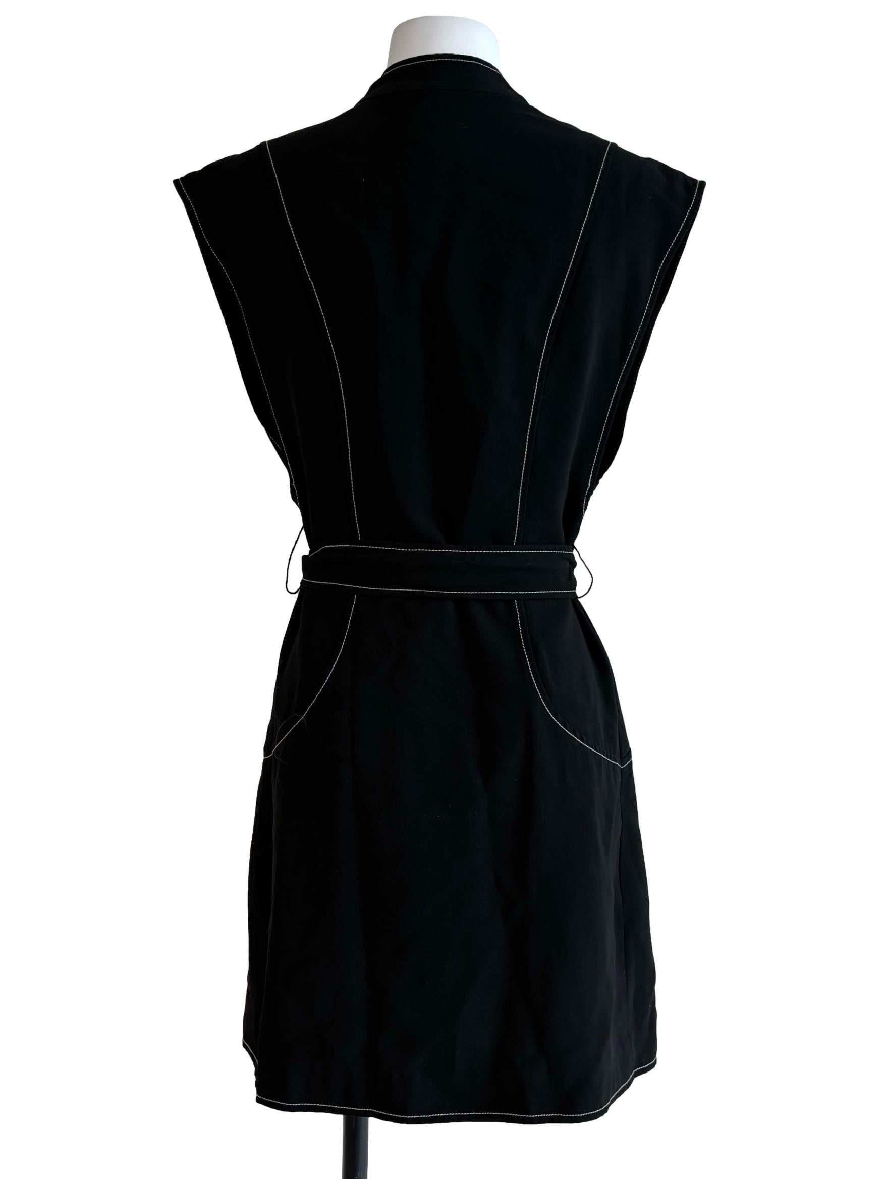 Onyx Black Surplice Mini Dress