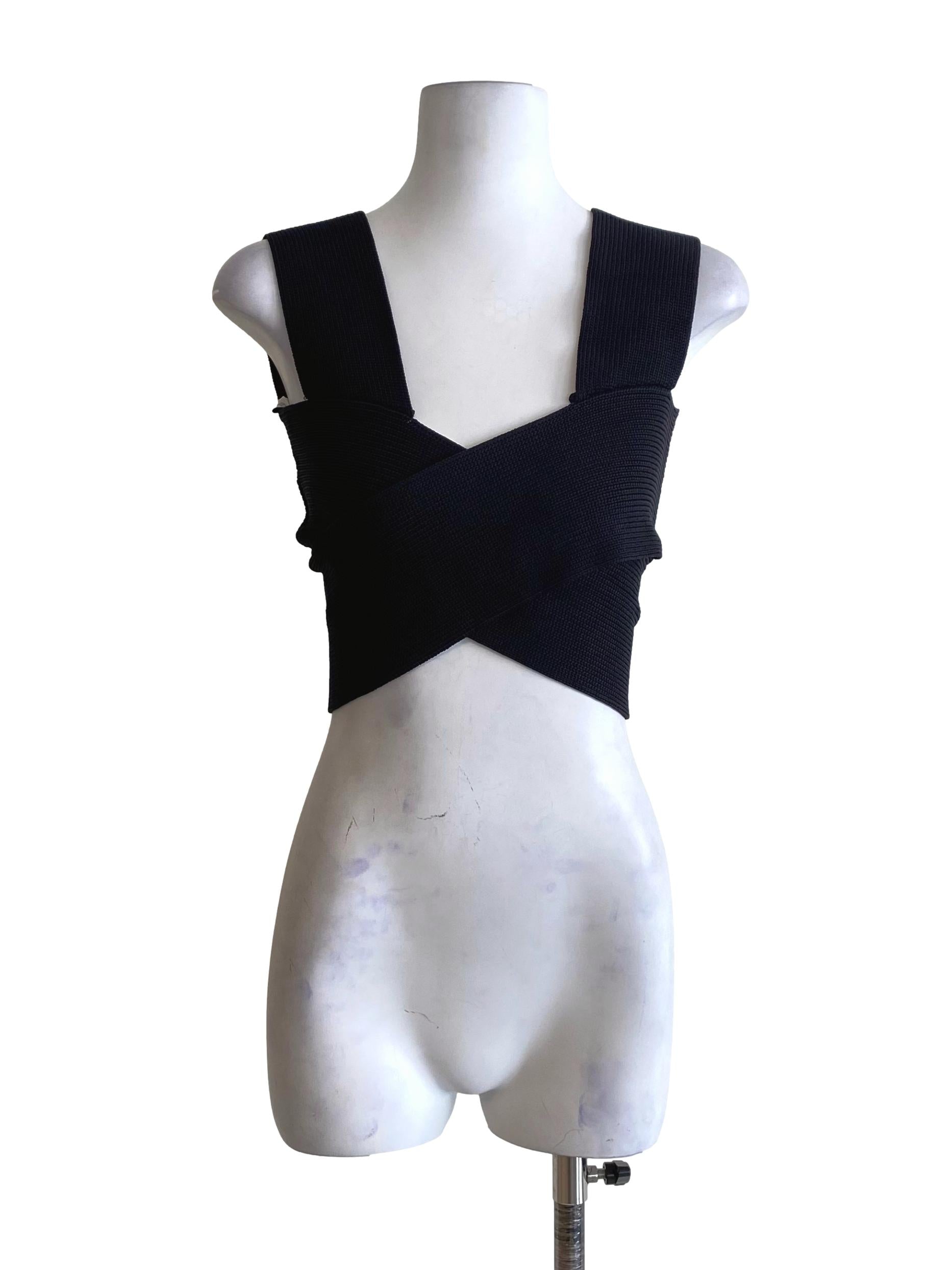 Coal Black Sleeveless Knitted Top LB