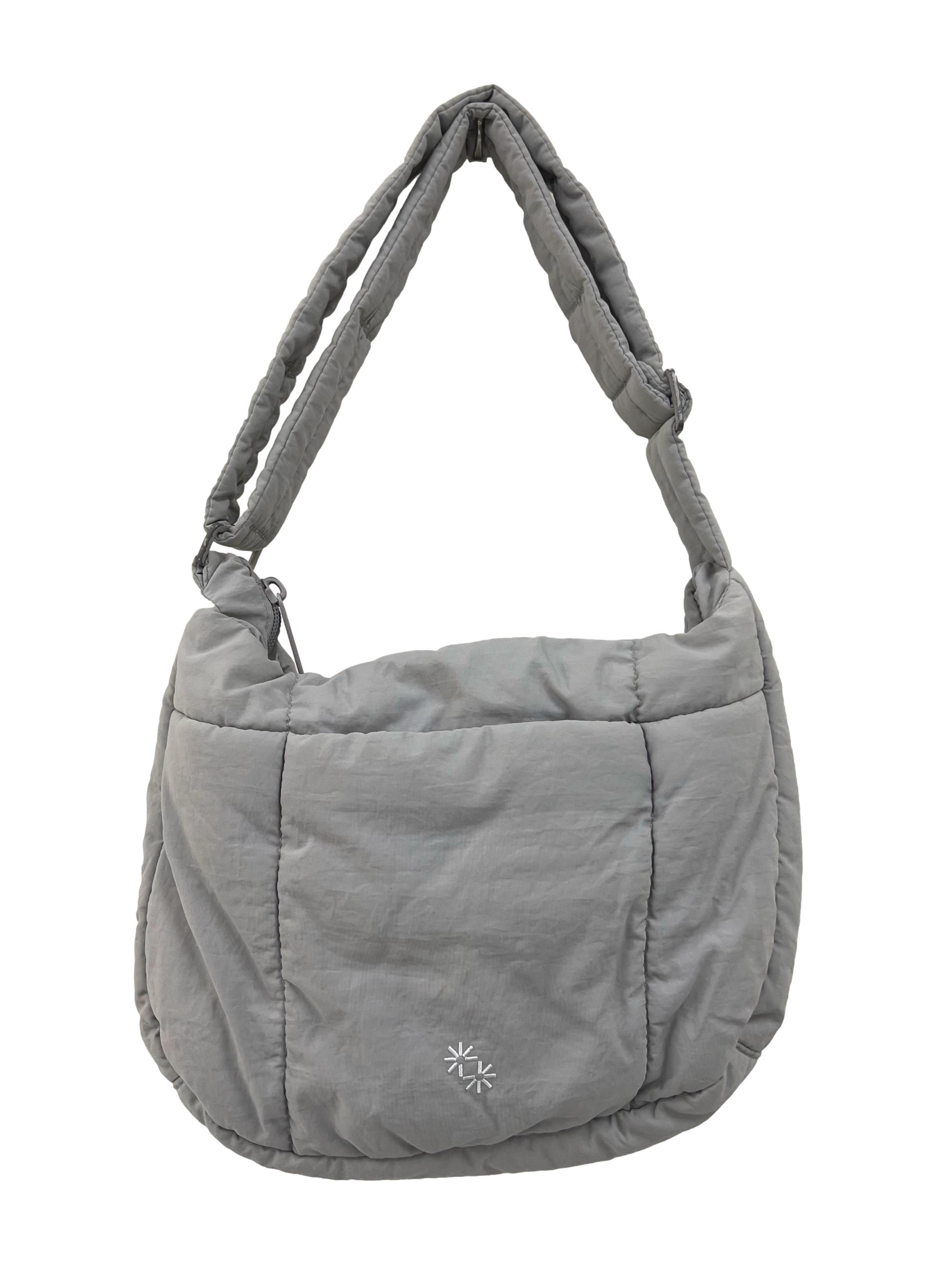 Grey Puffy Crossbody Bag