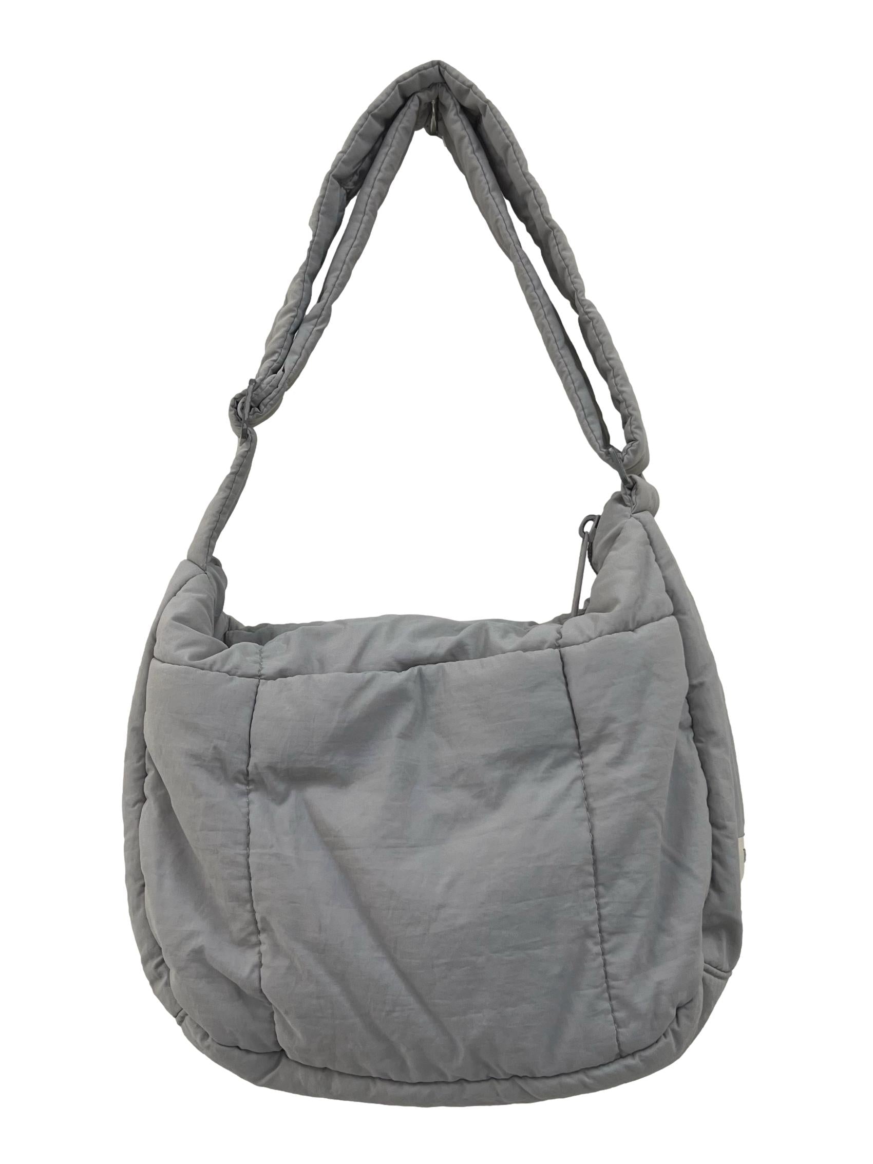 Grey Puffy Crossbody Bag