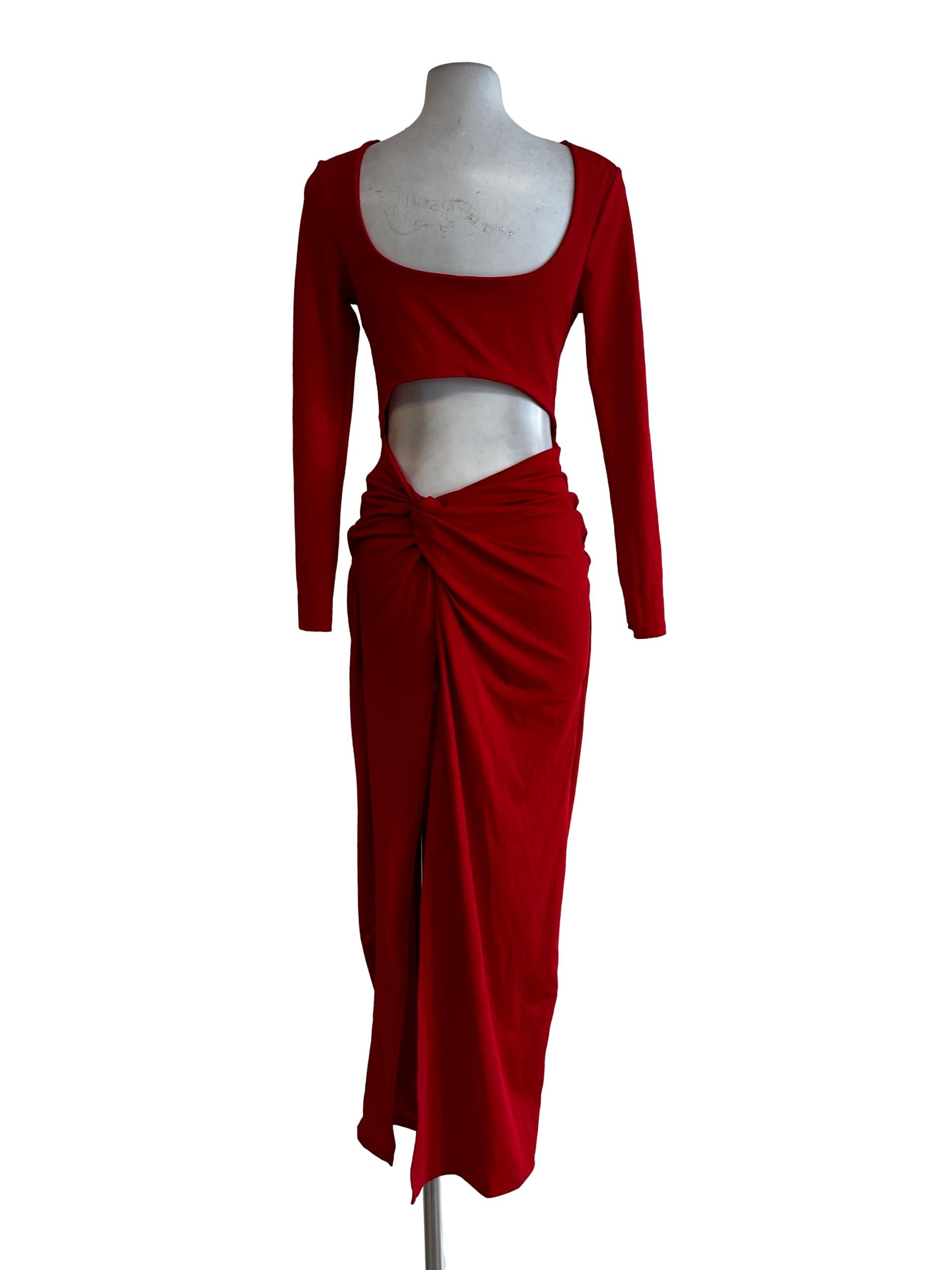 Red Long Sleeves Dress