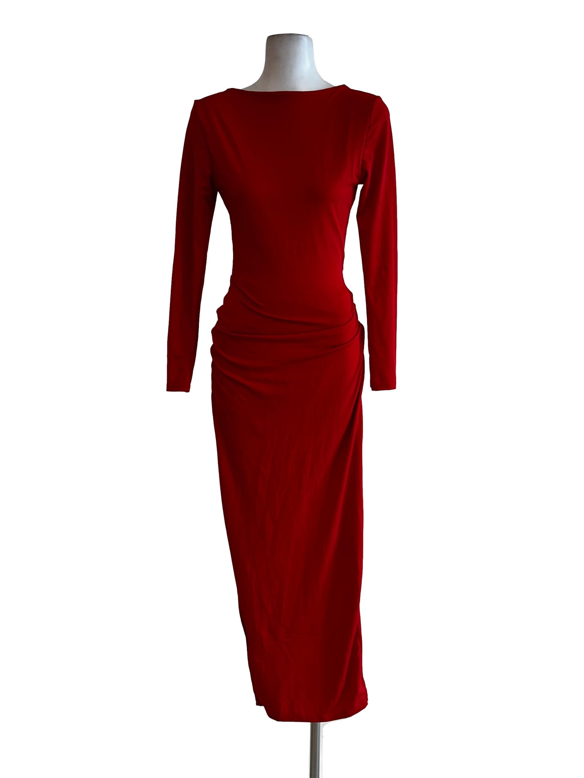 Red Long Sleeves Dress