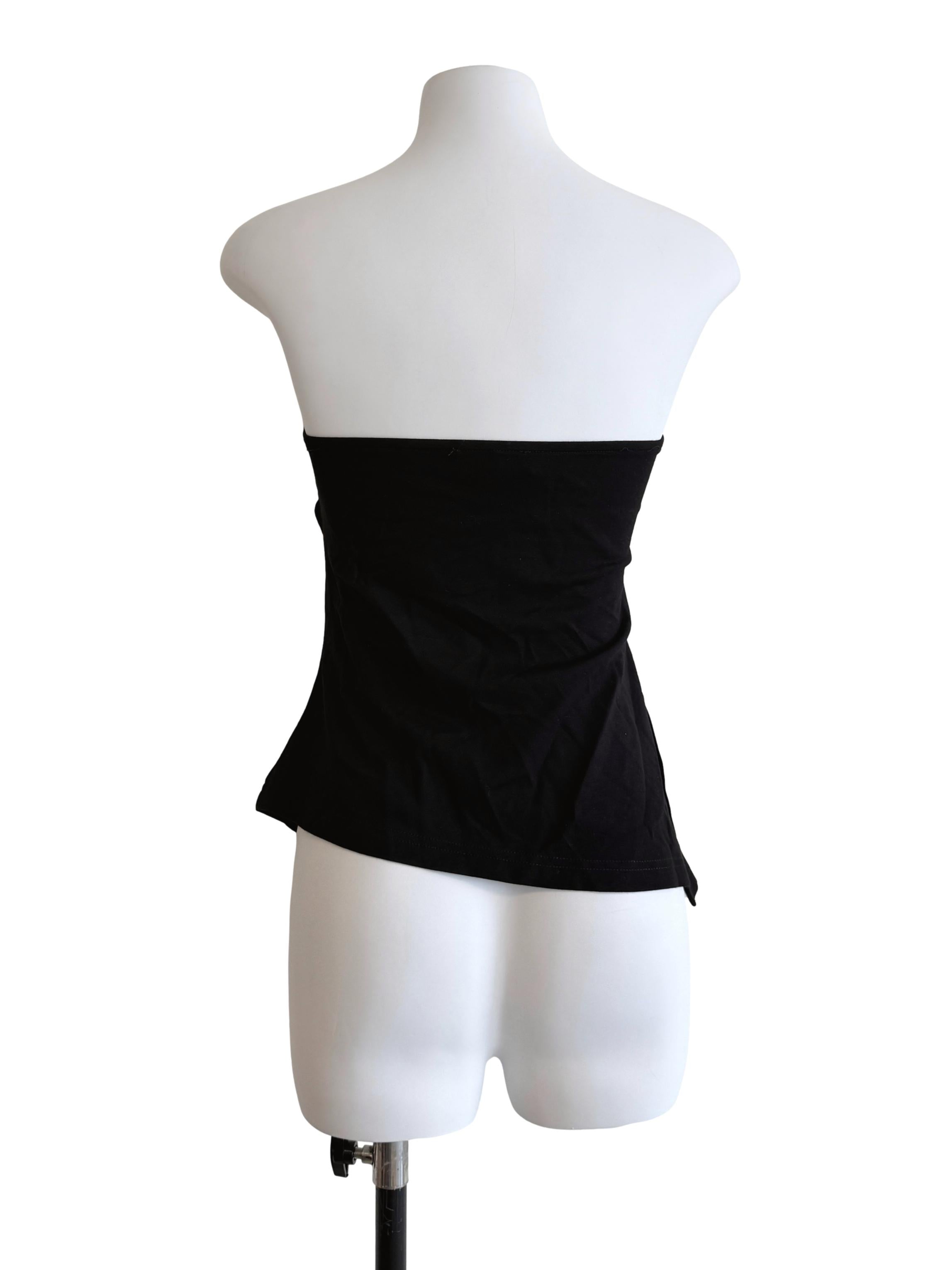 Black Straight Across Neck Top
