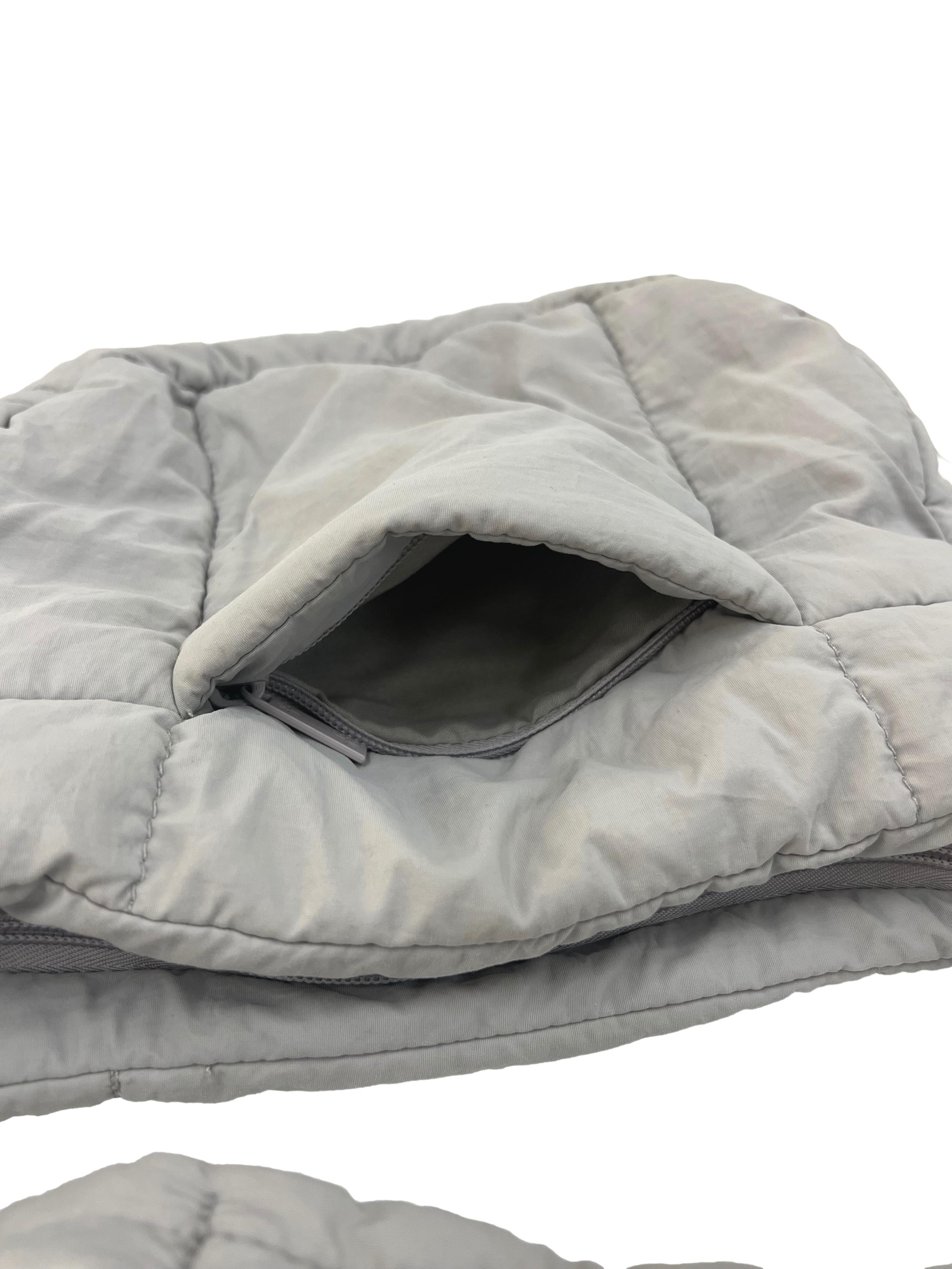 Grey Puffy Crossbody Bag