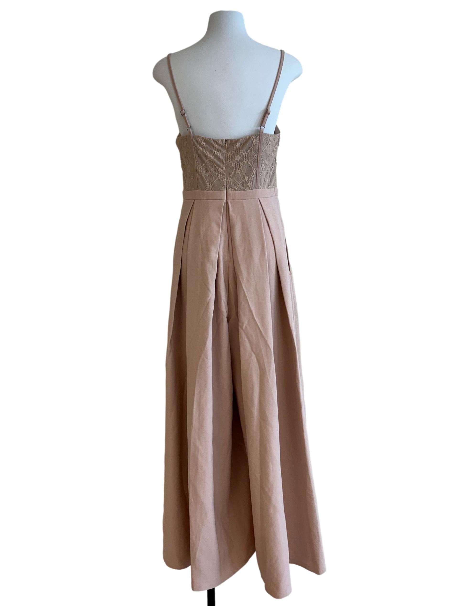 Nude Brown Lace Jumpsuits