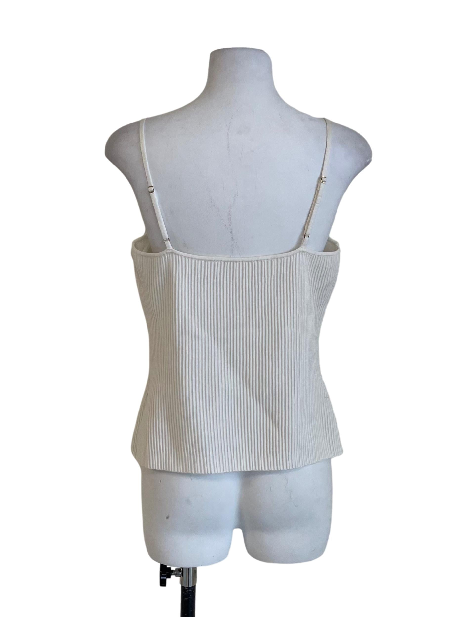 White Ribbed Knit Camisole