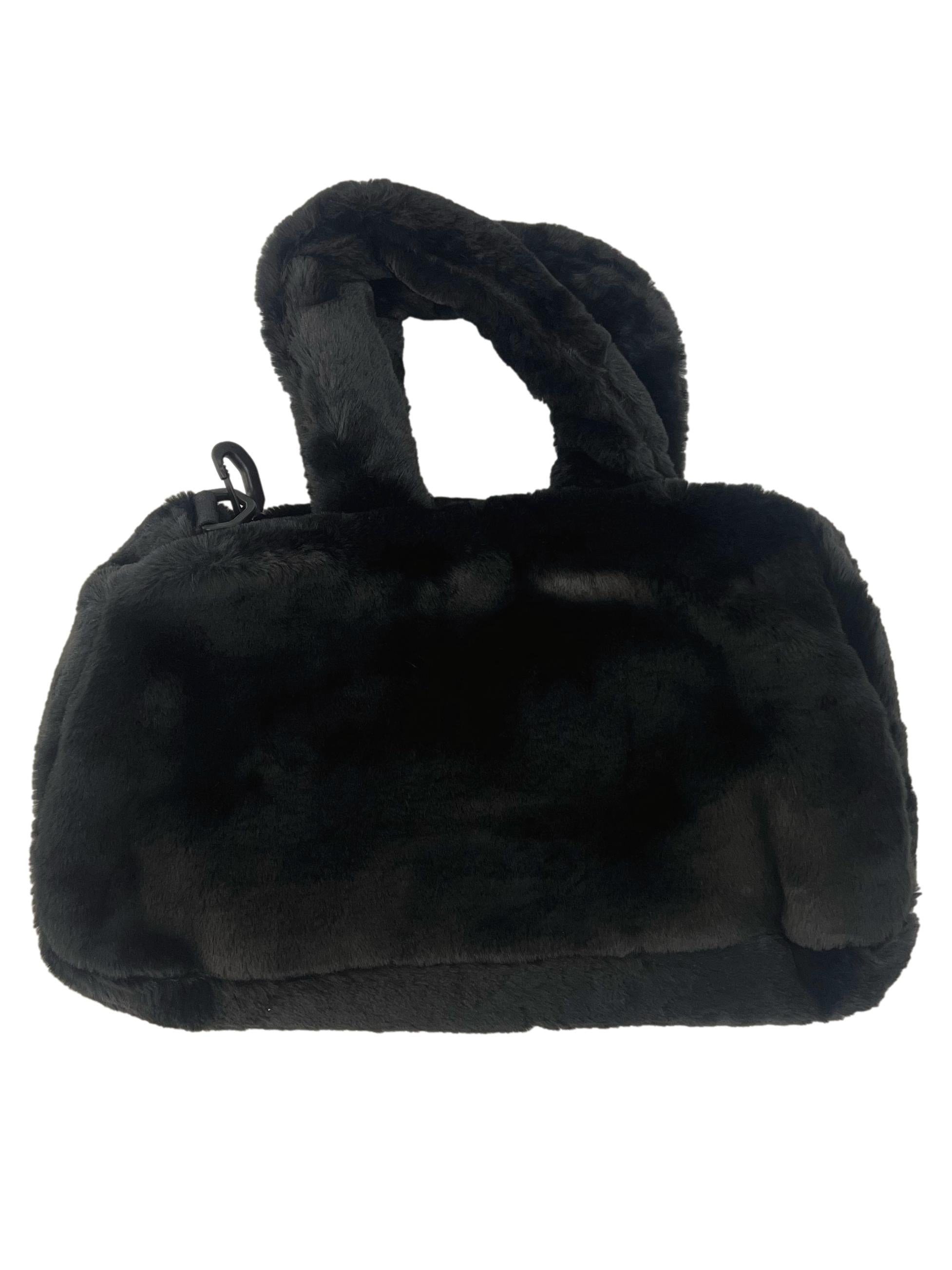 Black Faux Fur Tote