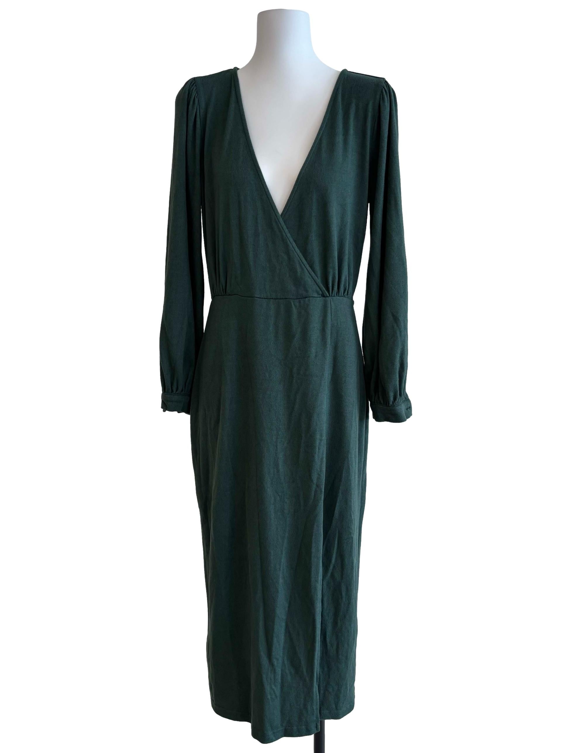 Pine Green Long Sleeve Maxi Dress
