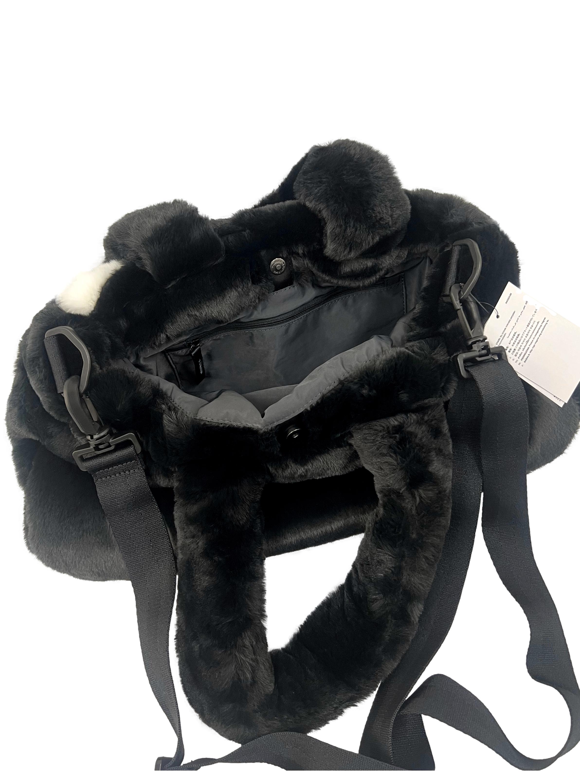 Black Faux Fur Tote
