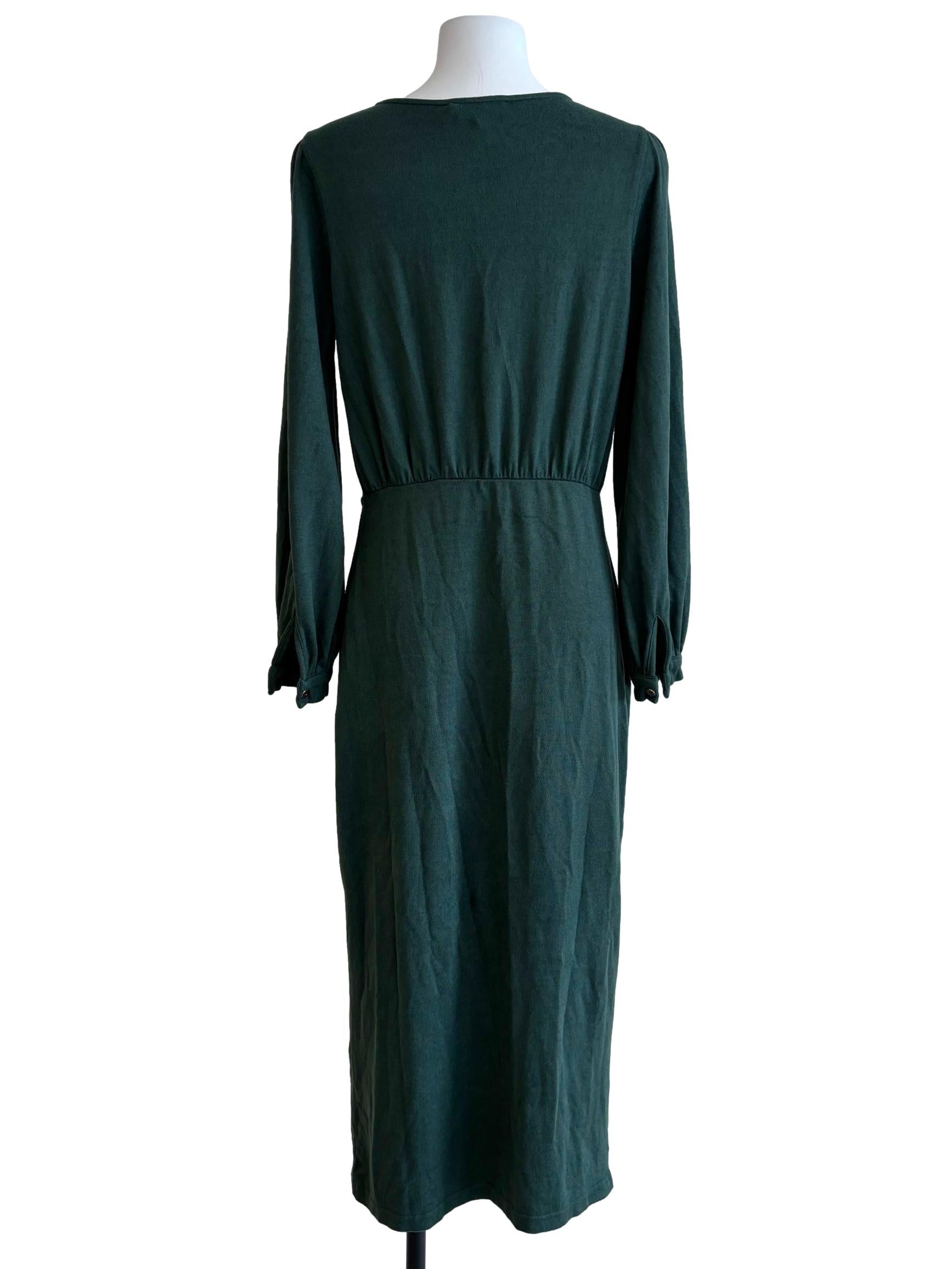 Pine Green Long Sleeve Maxi Dress