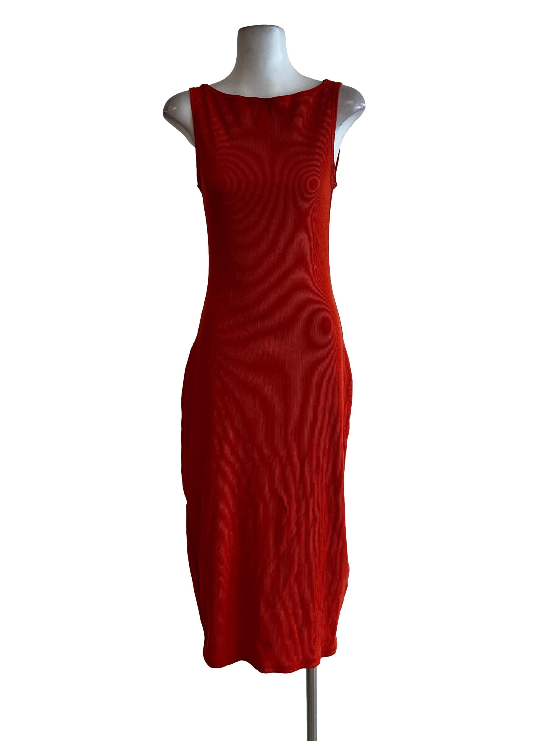 Orange Pencil Stripes Dress