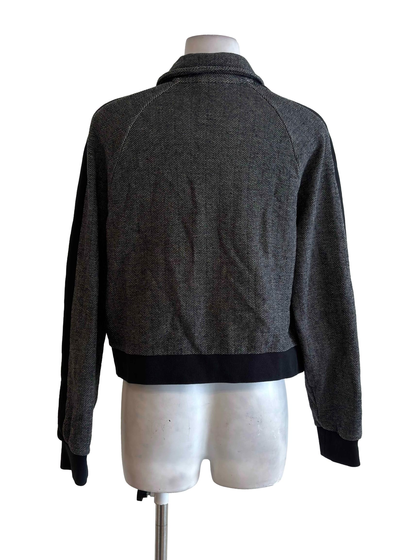 Black Pattern Zip Up Jacket