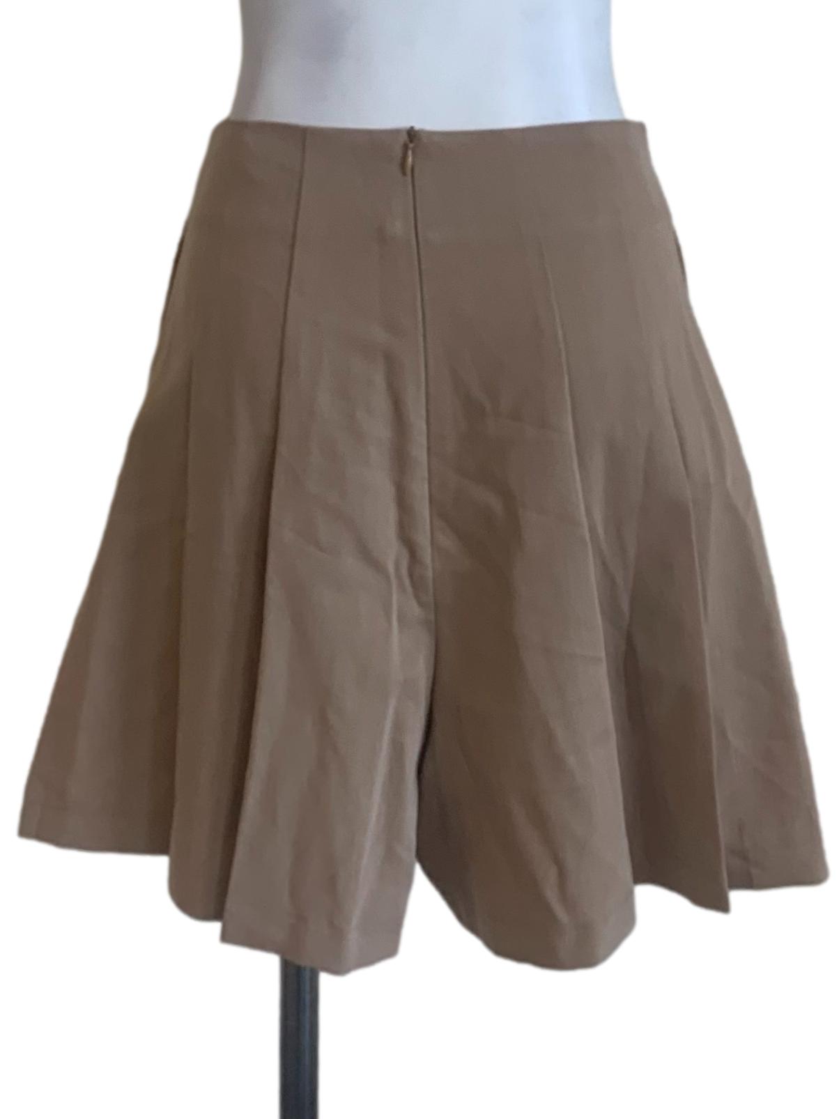Peanut Brown Box Pleated Shorts