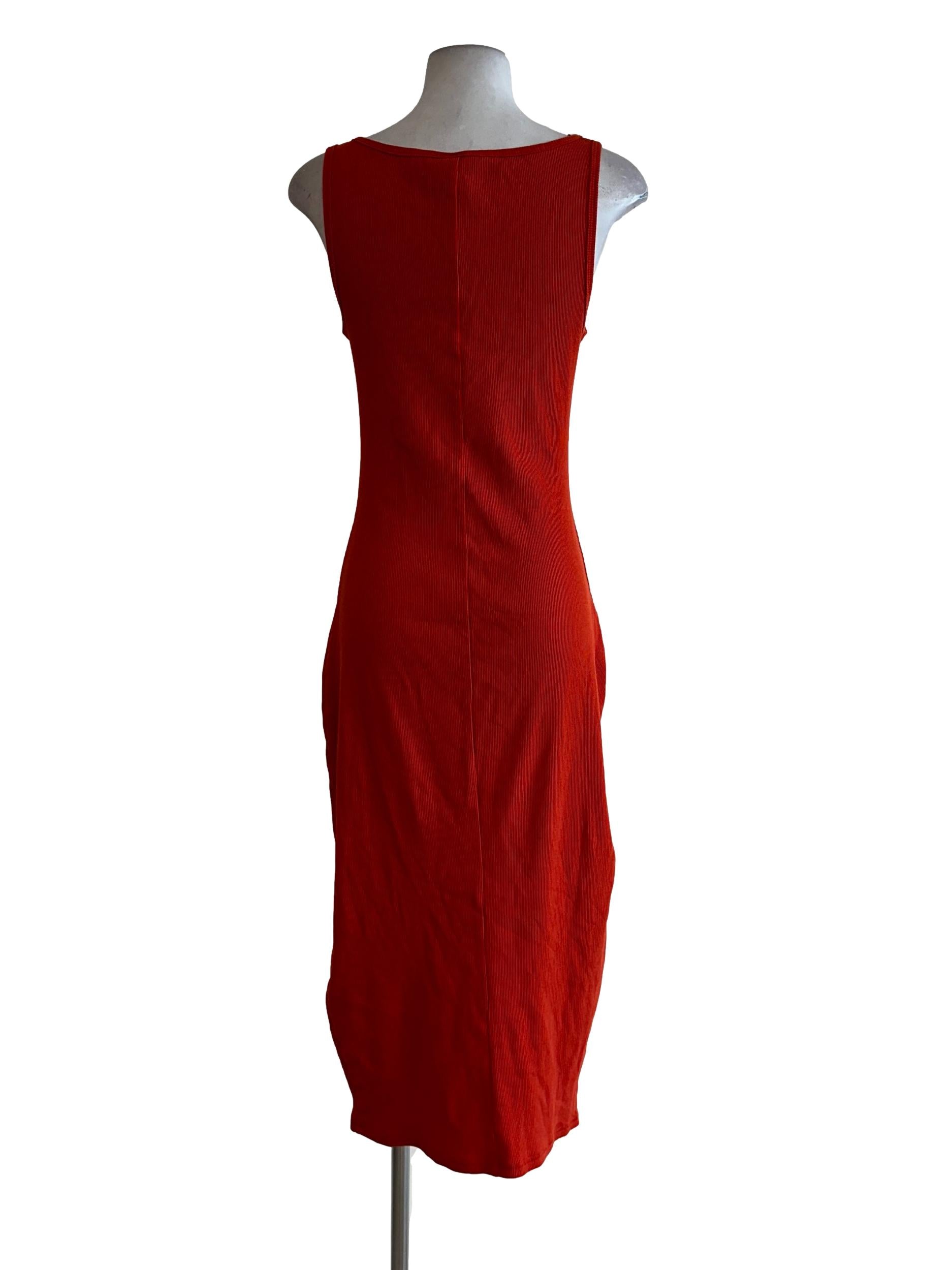 Orange Pencil Stripes Dress