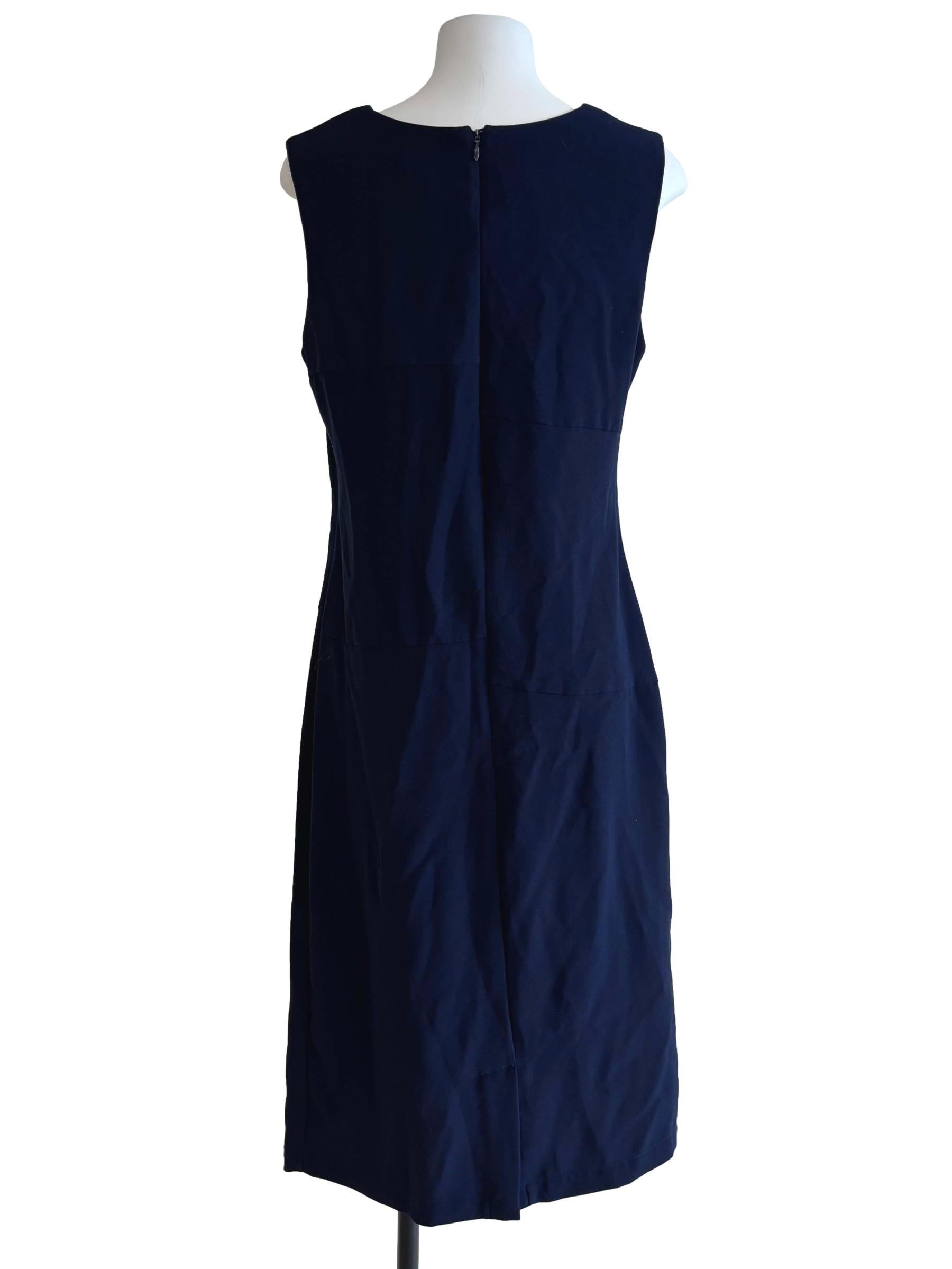 Navy Blue Sleeveless Sheath Dress