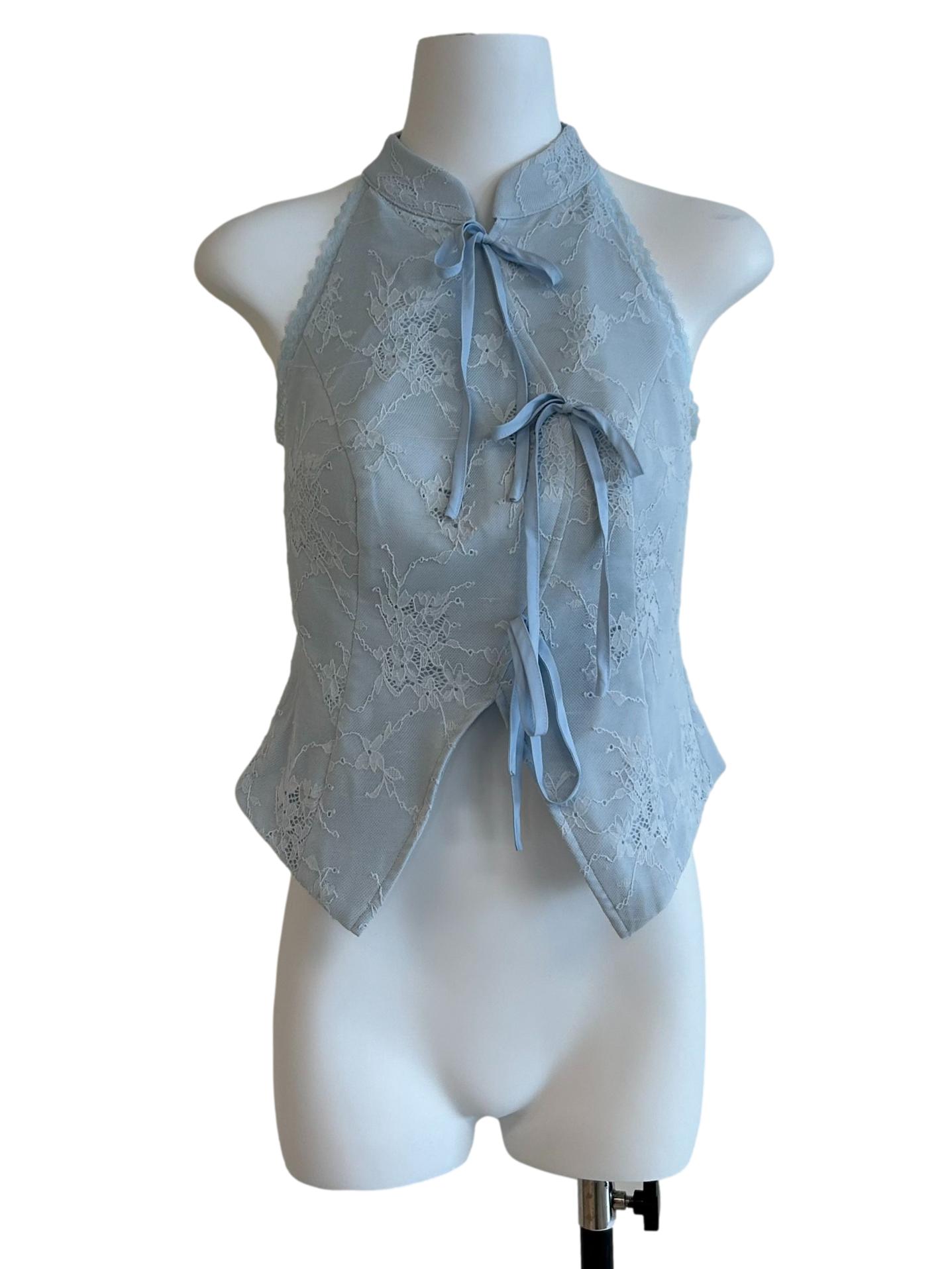 Lighgt Blue Cheongsam Top