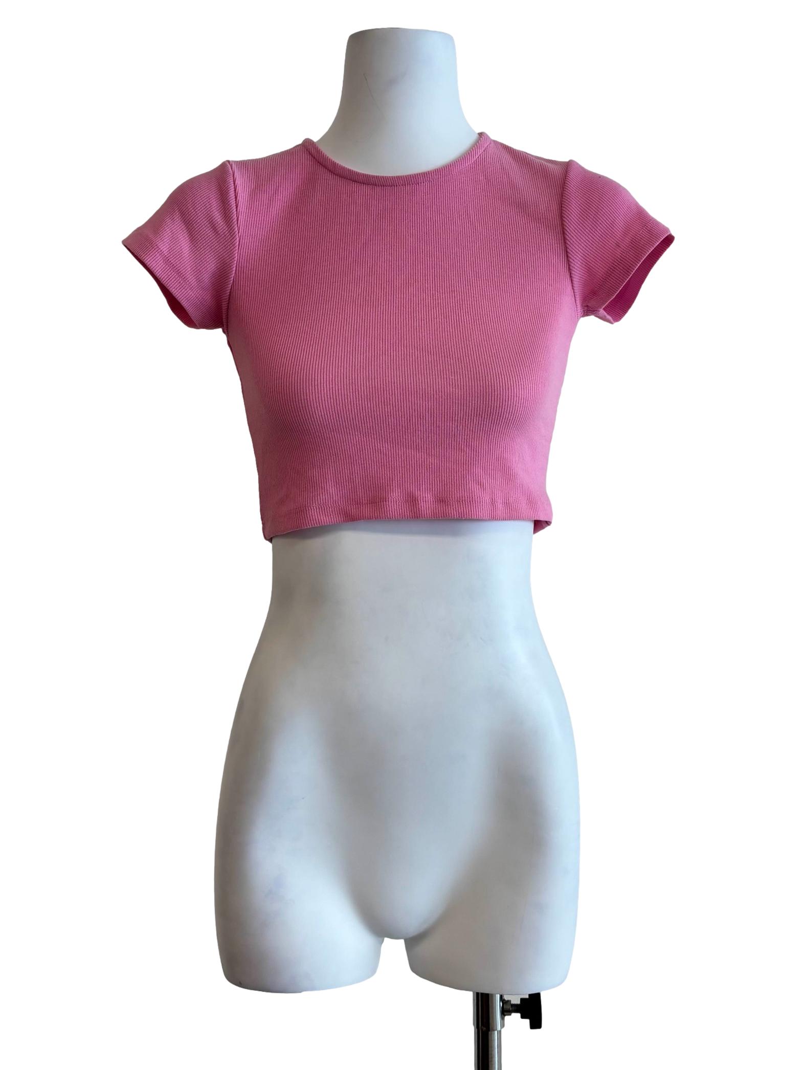 Pink Ribbed Tank Top
