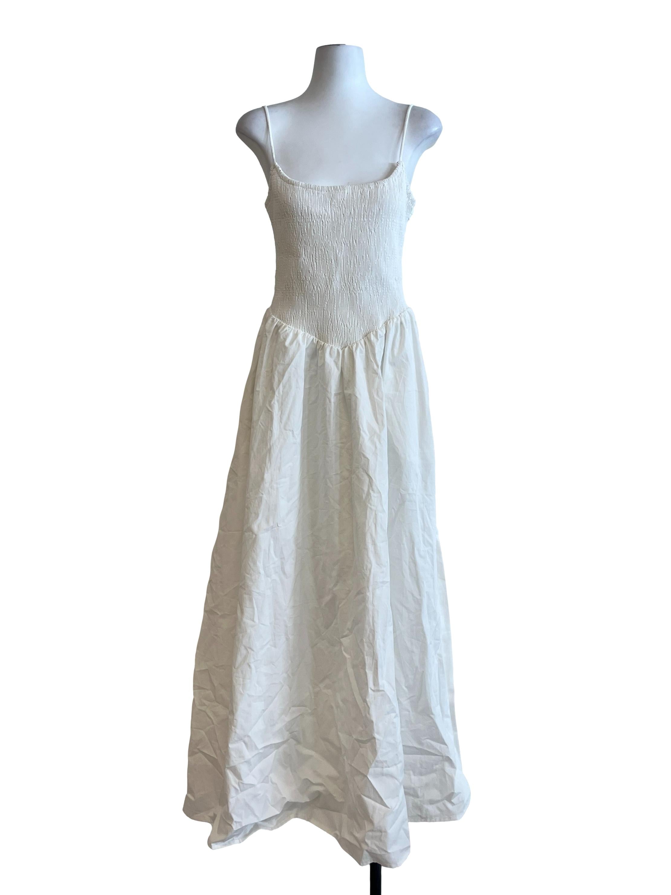 Pearl White Spaghetti Strap Maxi Dress