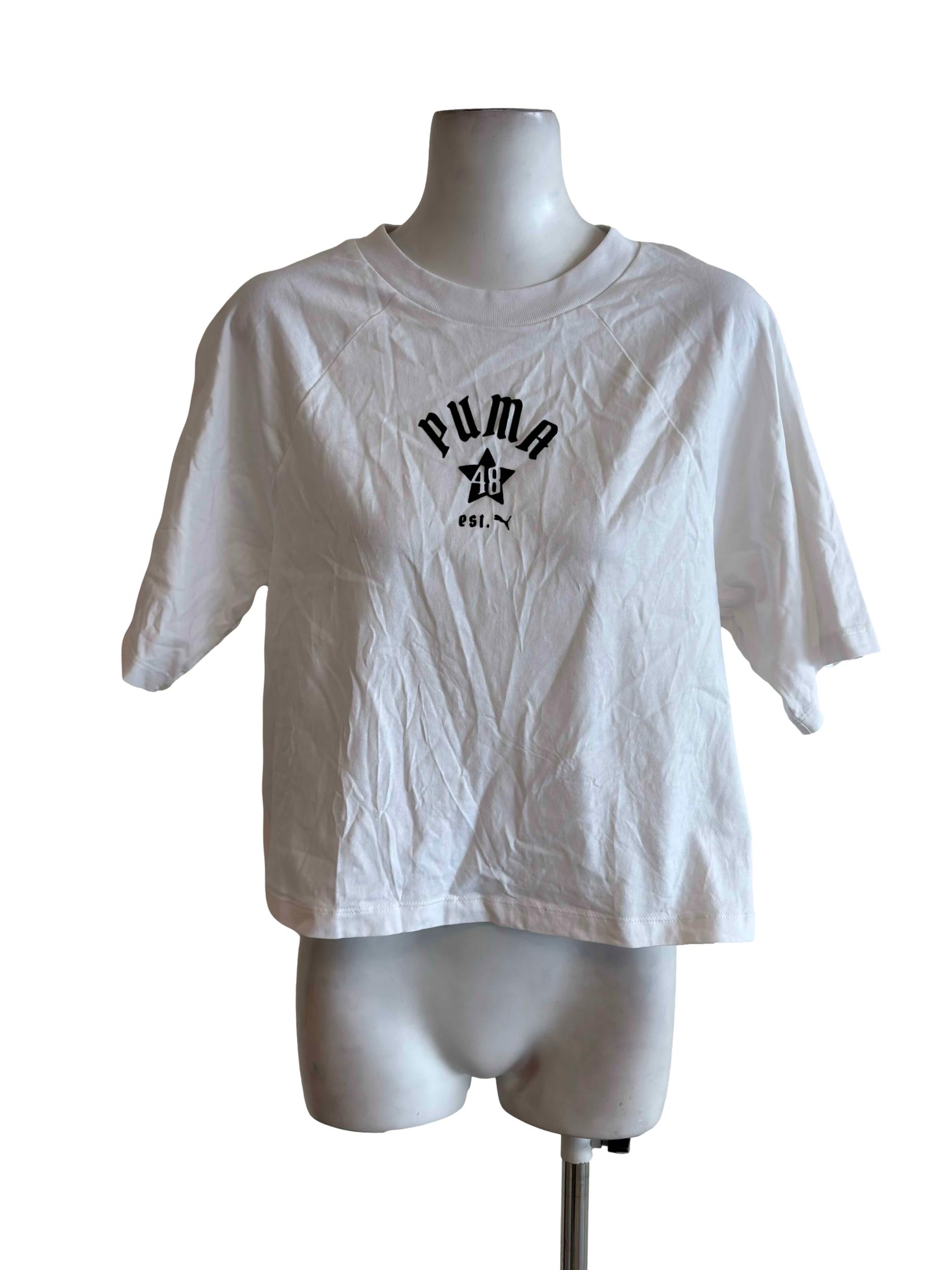 White Logo Boxy Cotton Tee