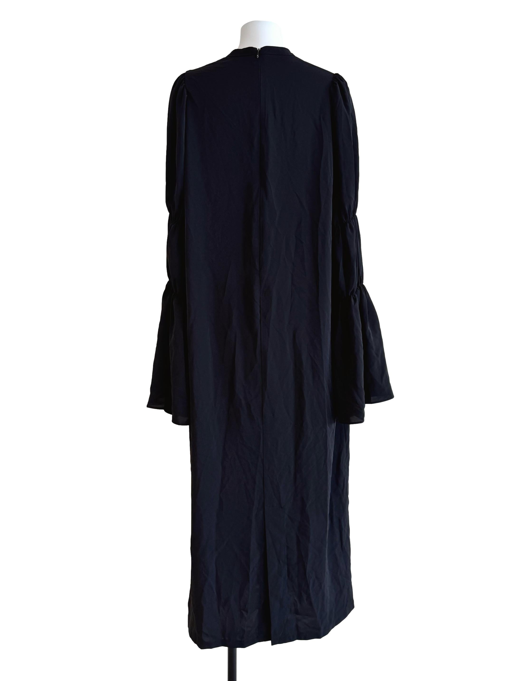 Sheer Black V Neck Dress