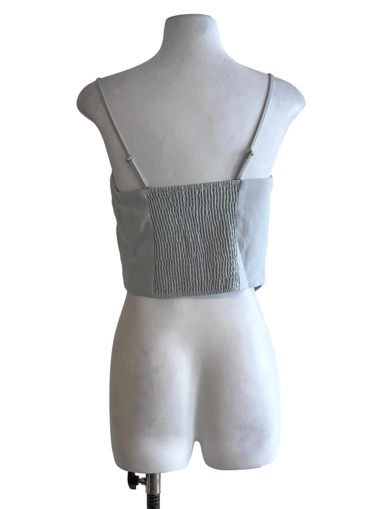 Sky Blue Spaghetti Strap Sleeveless Top