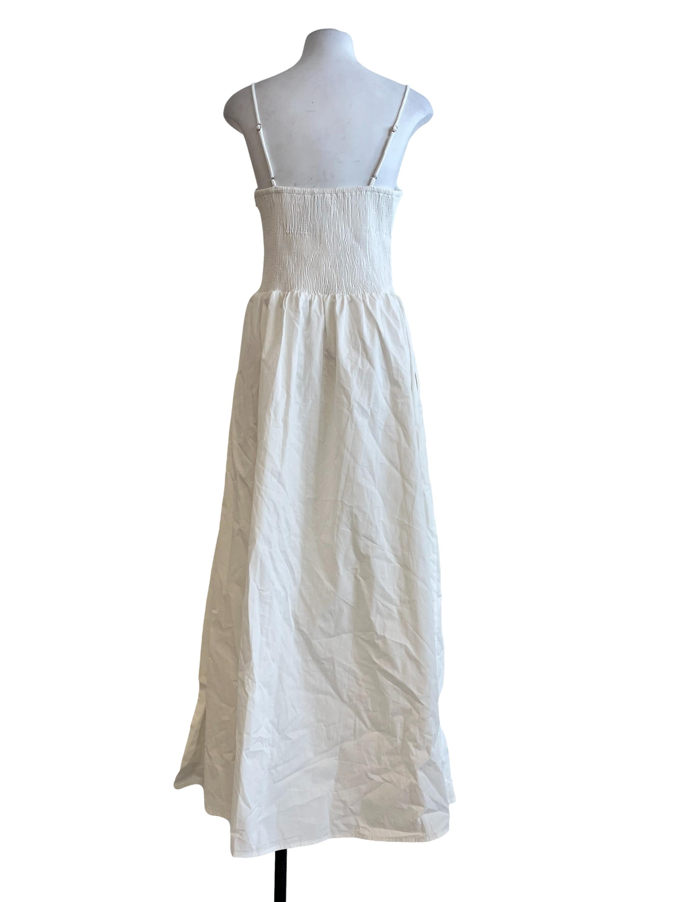 Pearl White Spaghetti Strap Maxi Dress
