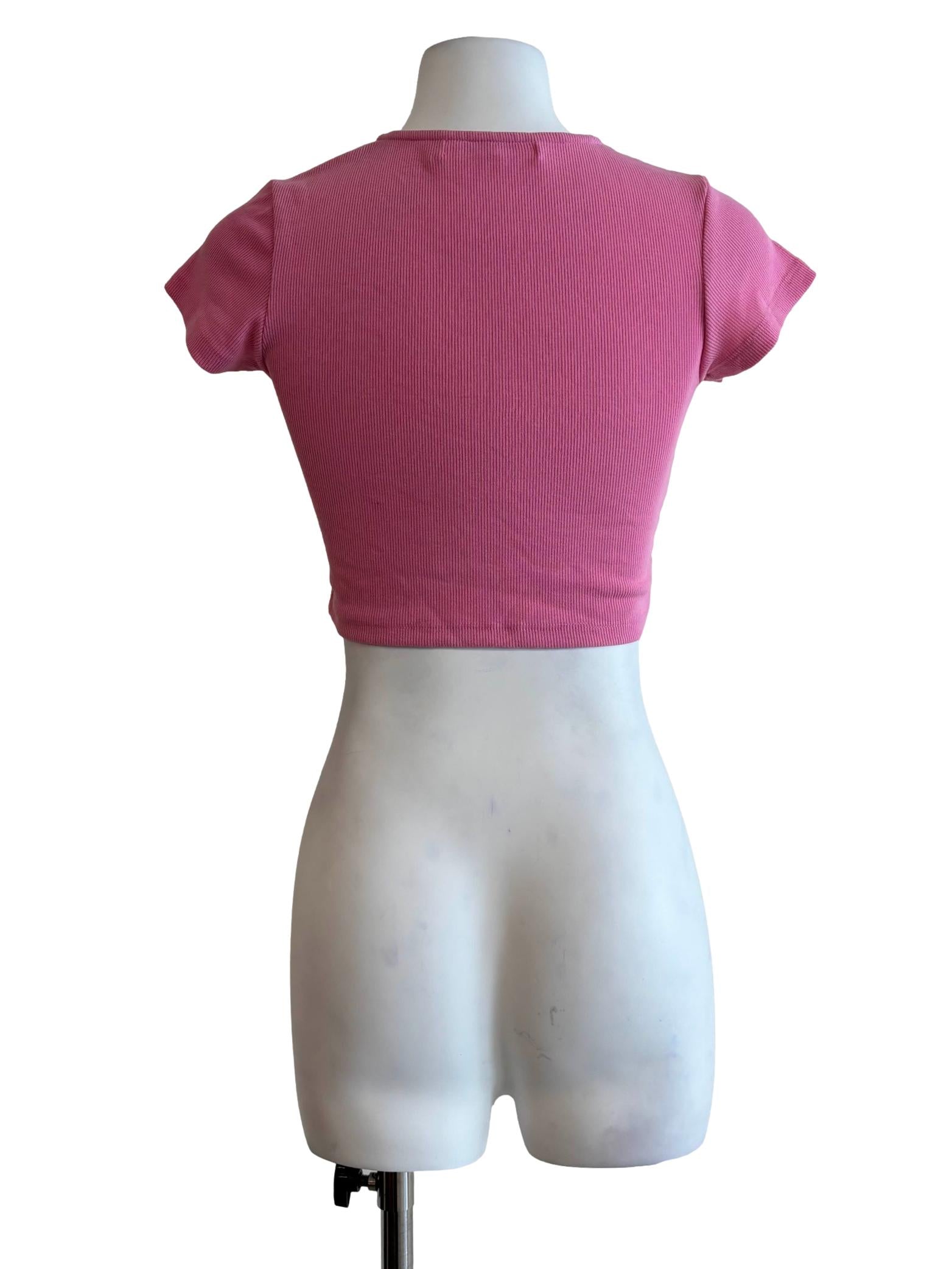 Pink Ribbed Tank Top