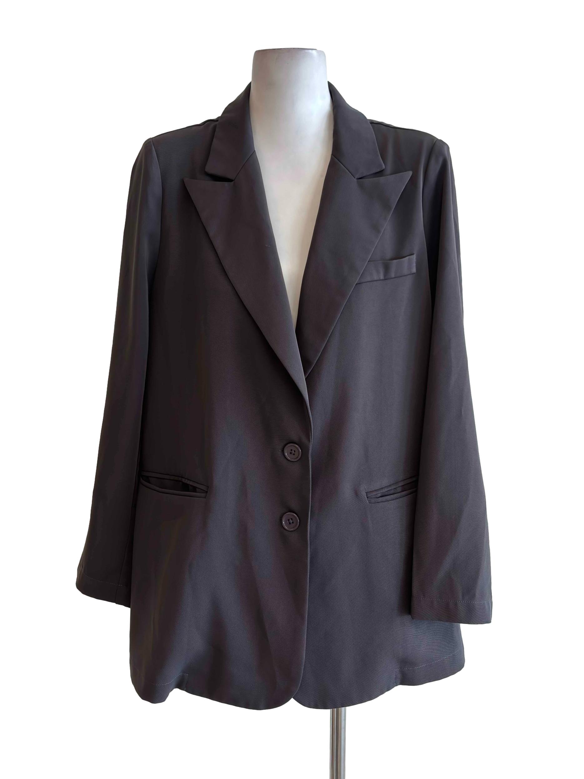 Dark Grey Loose Blazer