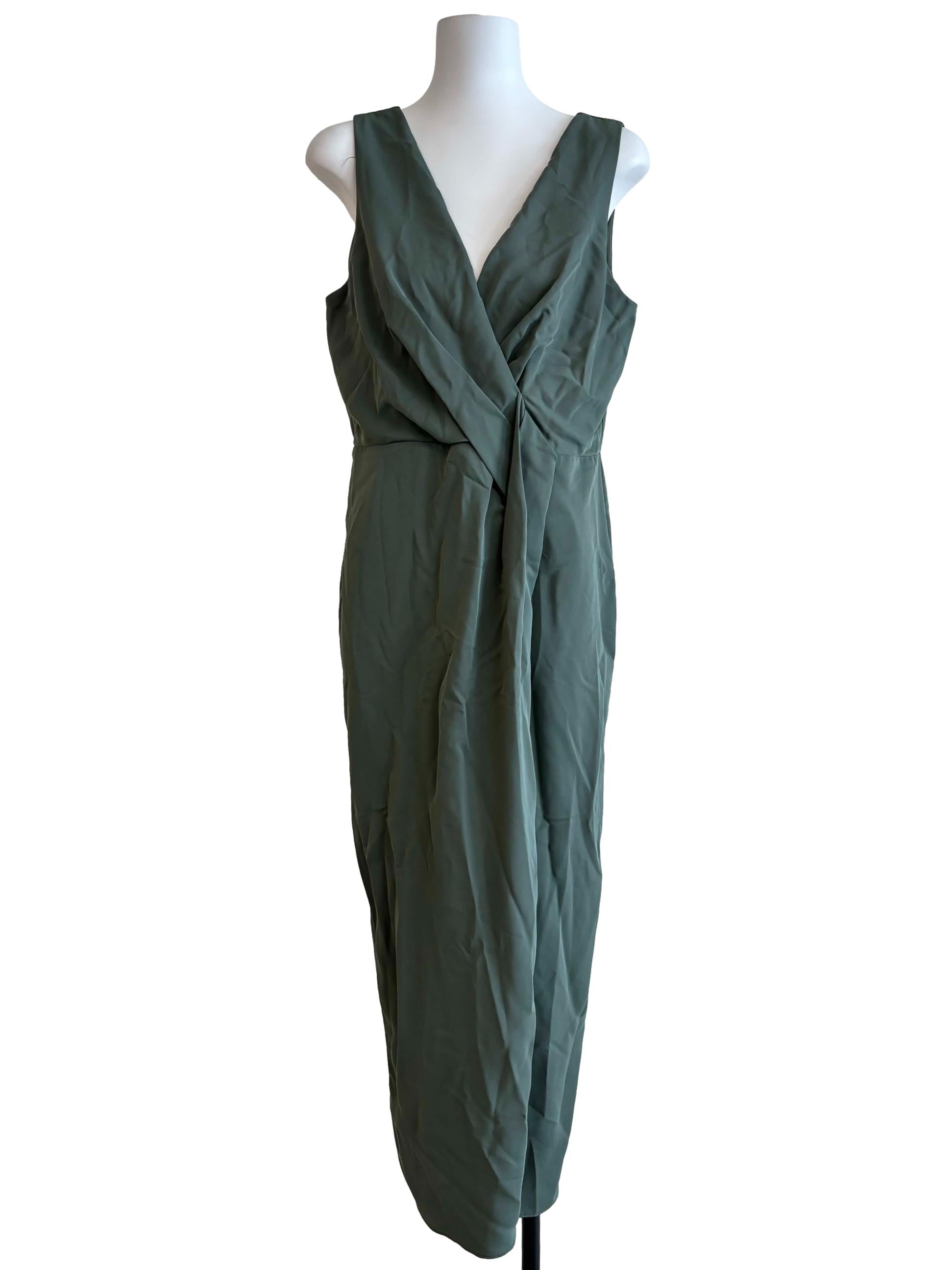 Sage Green Sleeveless Pencil Dress