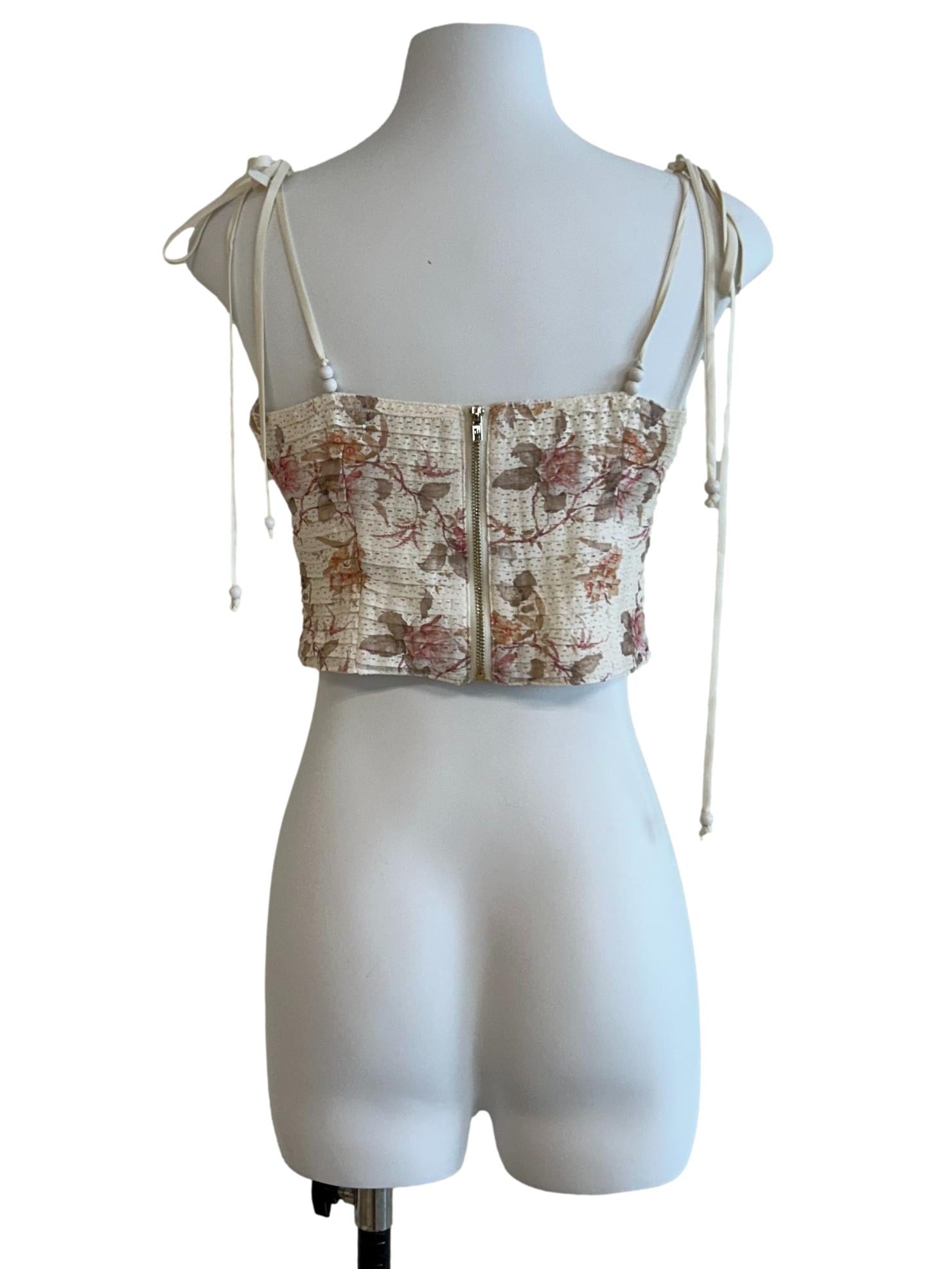 Cream White Floral Top