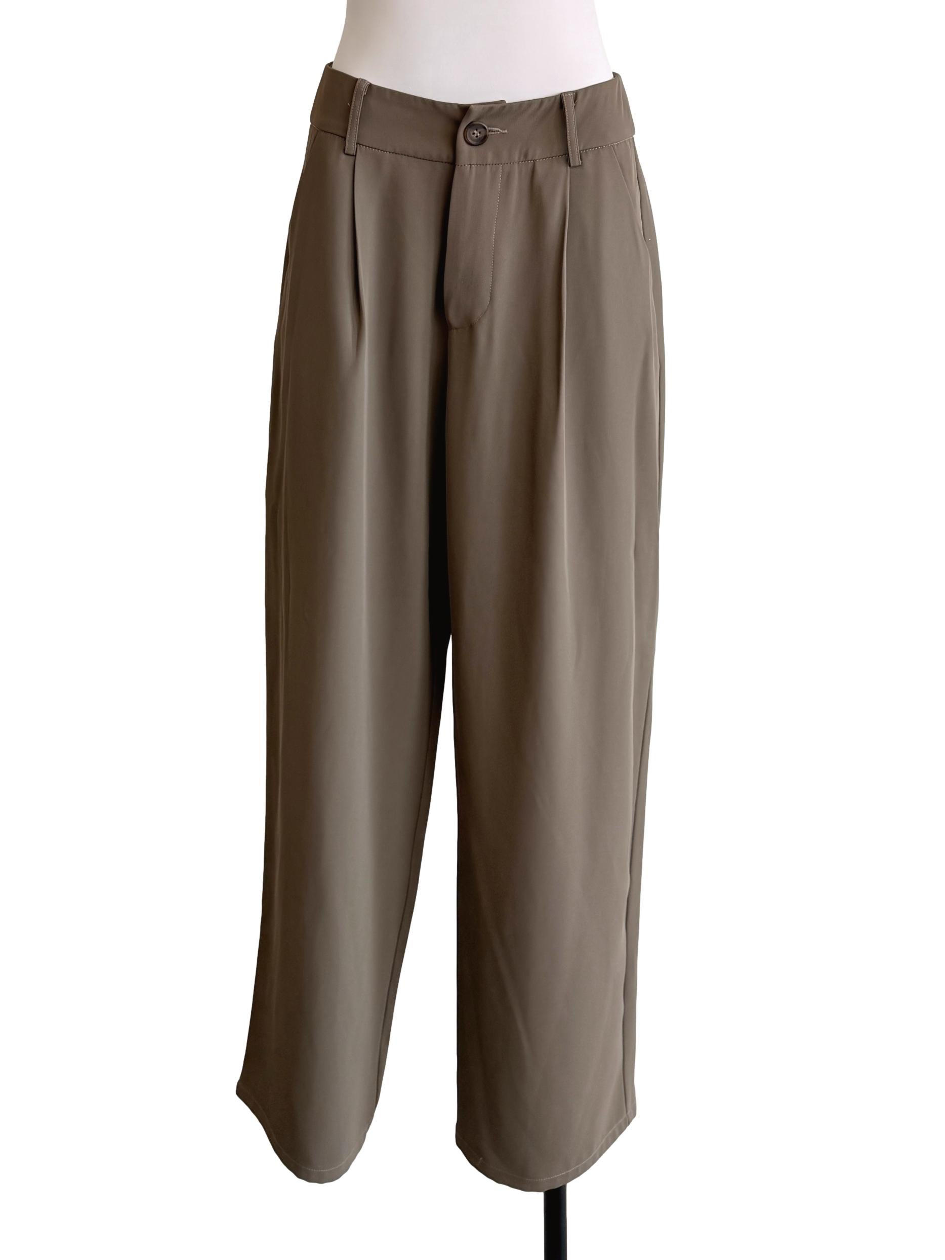 Olive Green Straight Leg Pants