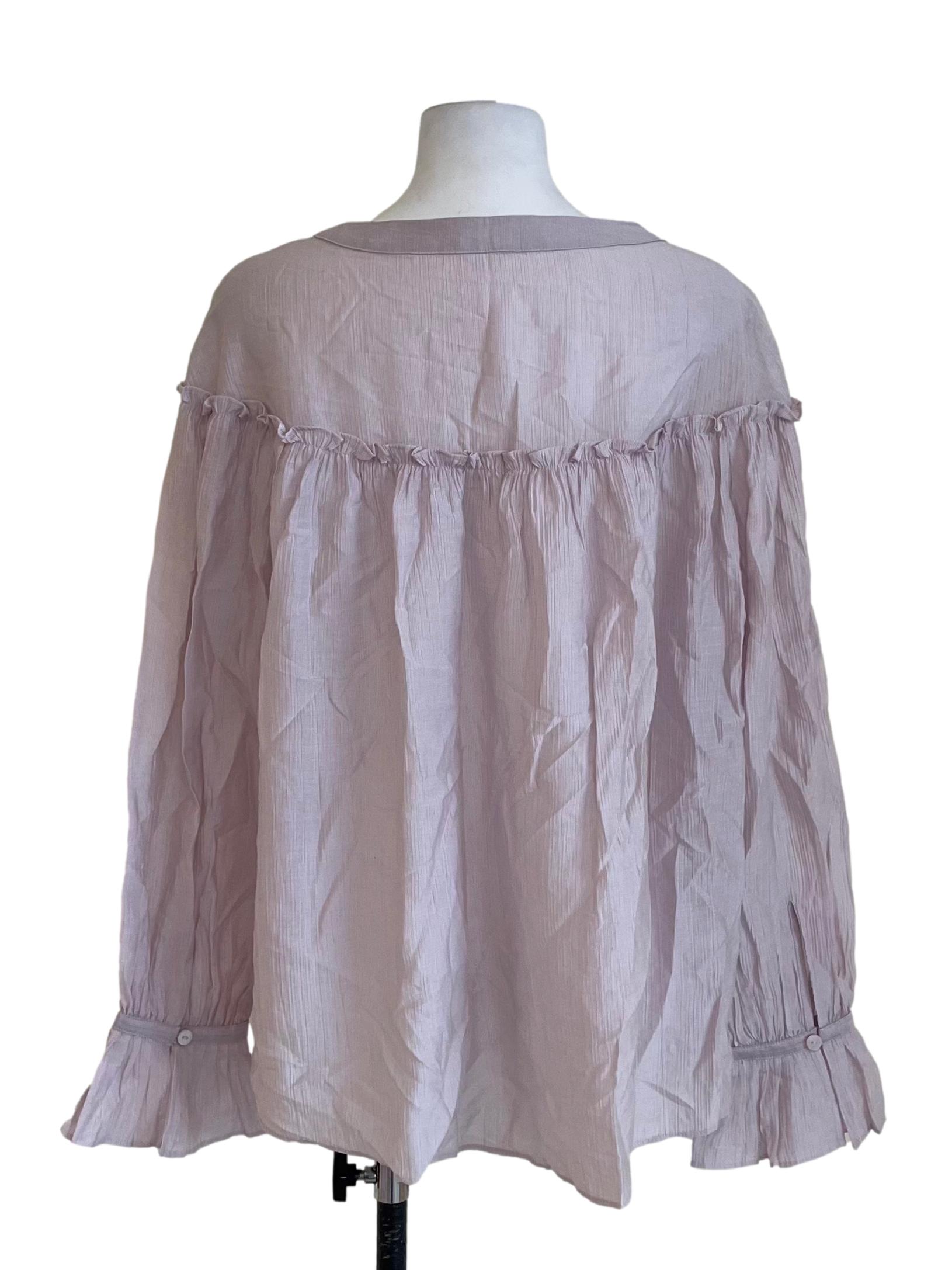 Mauve Purple Ruffles Wide Blouse LB