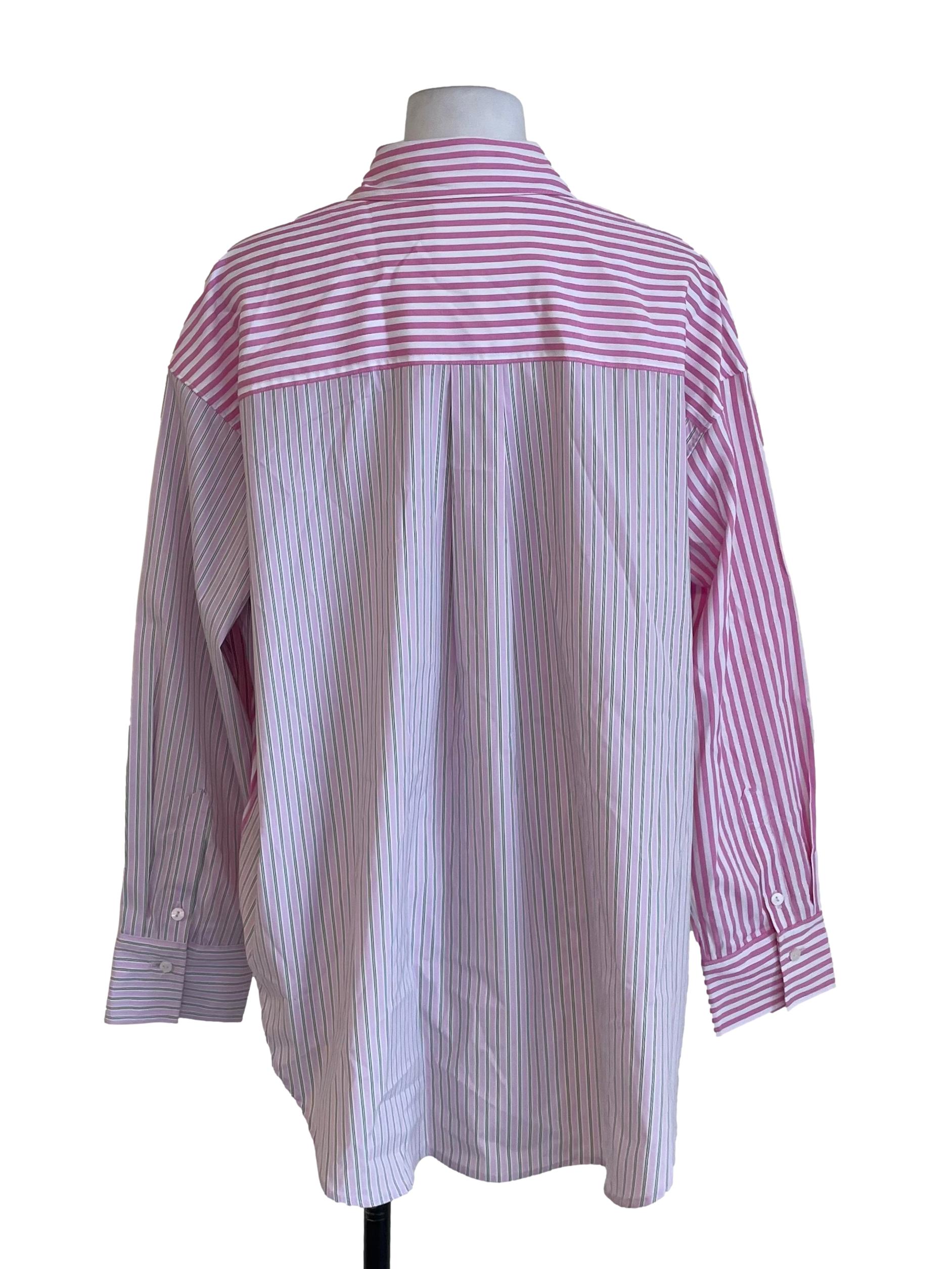 Pink Double Stripes Oversized Shirt LB