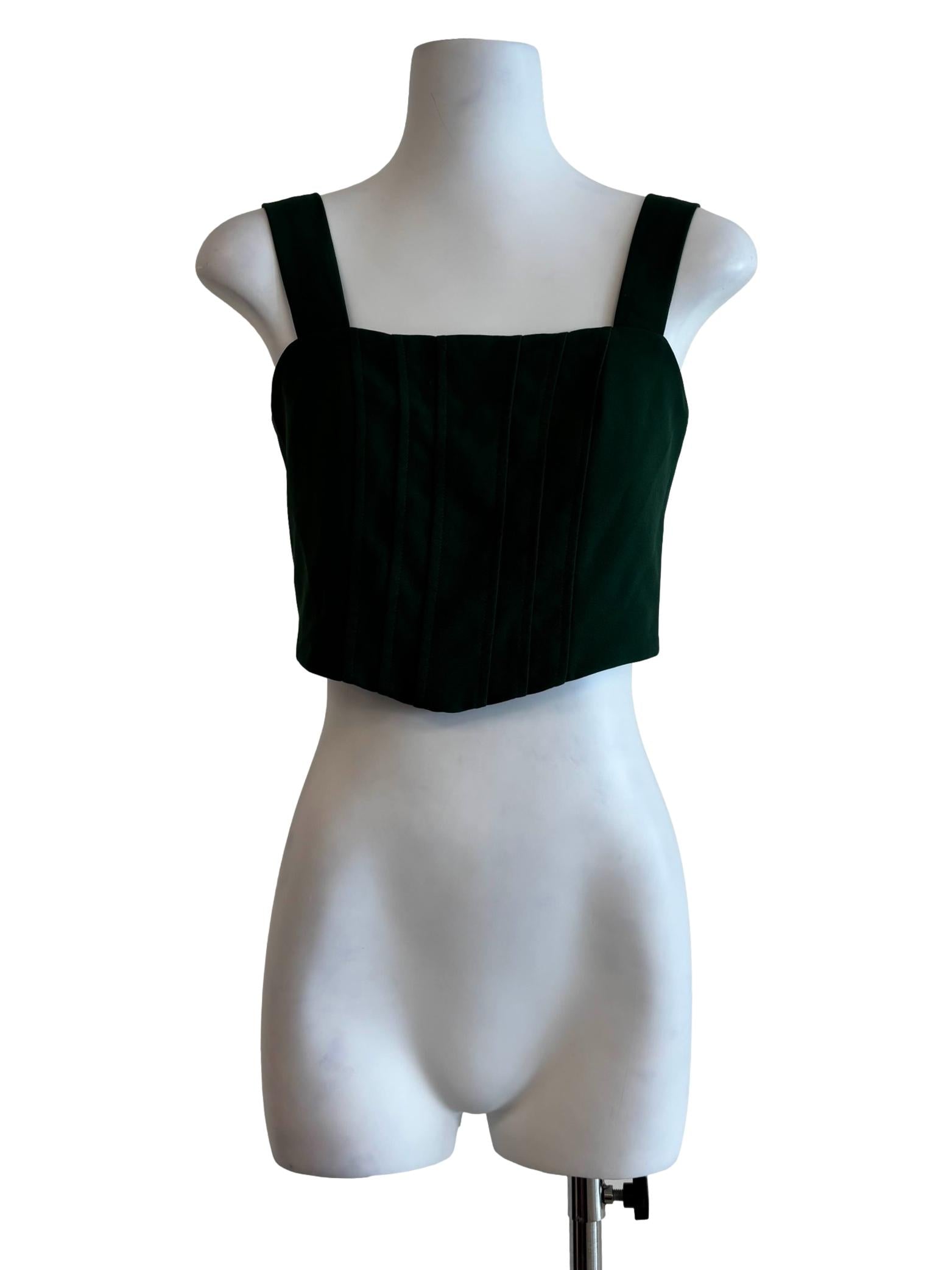 Forest Green Corset Crop Top