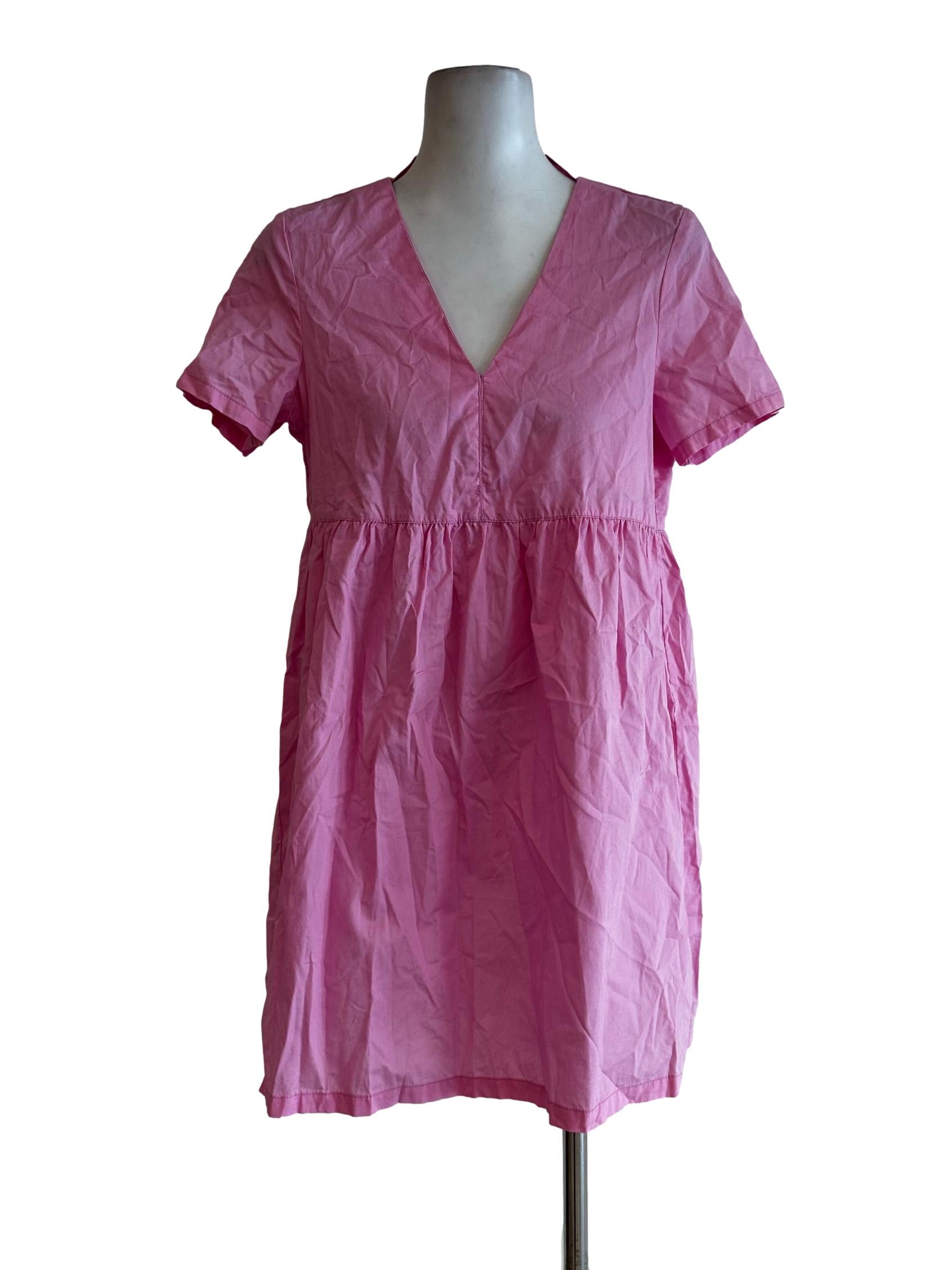 Taffy Pink V Neck Mini Dress