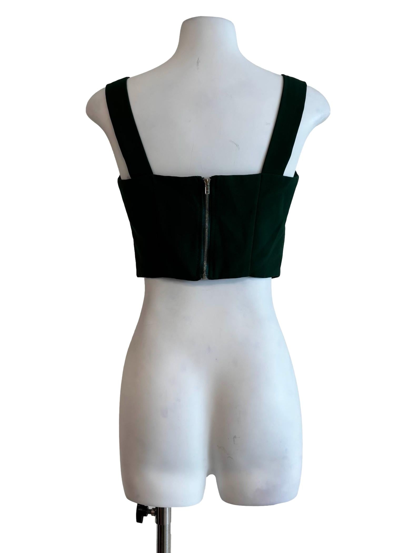Forest Green Corset Crop Top