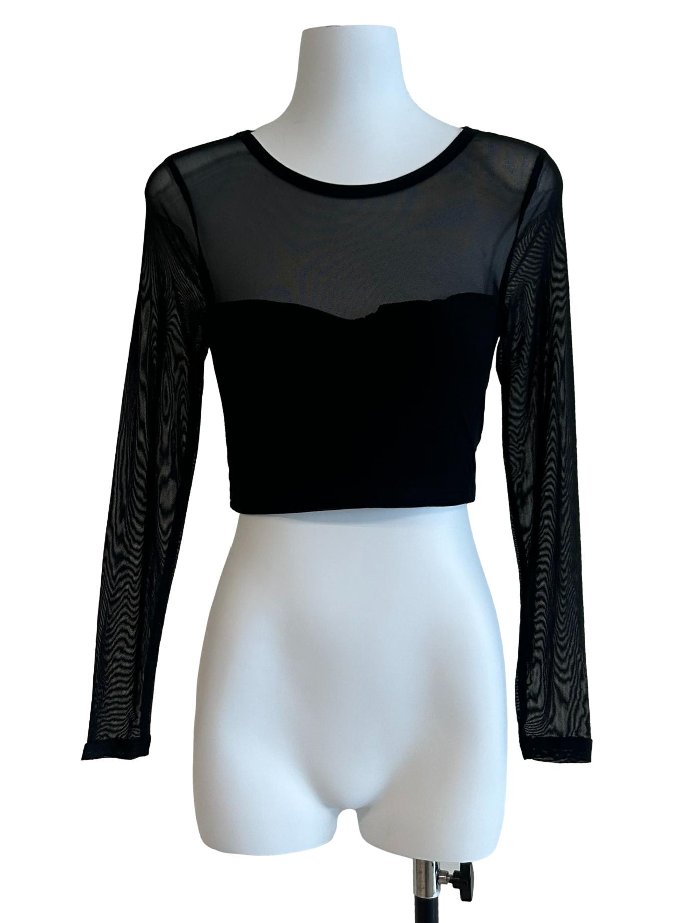 Jet Black Mesh Top