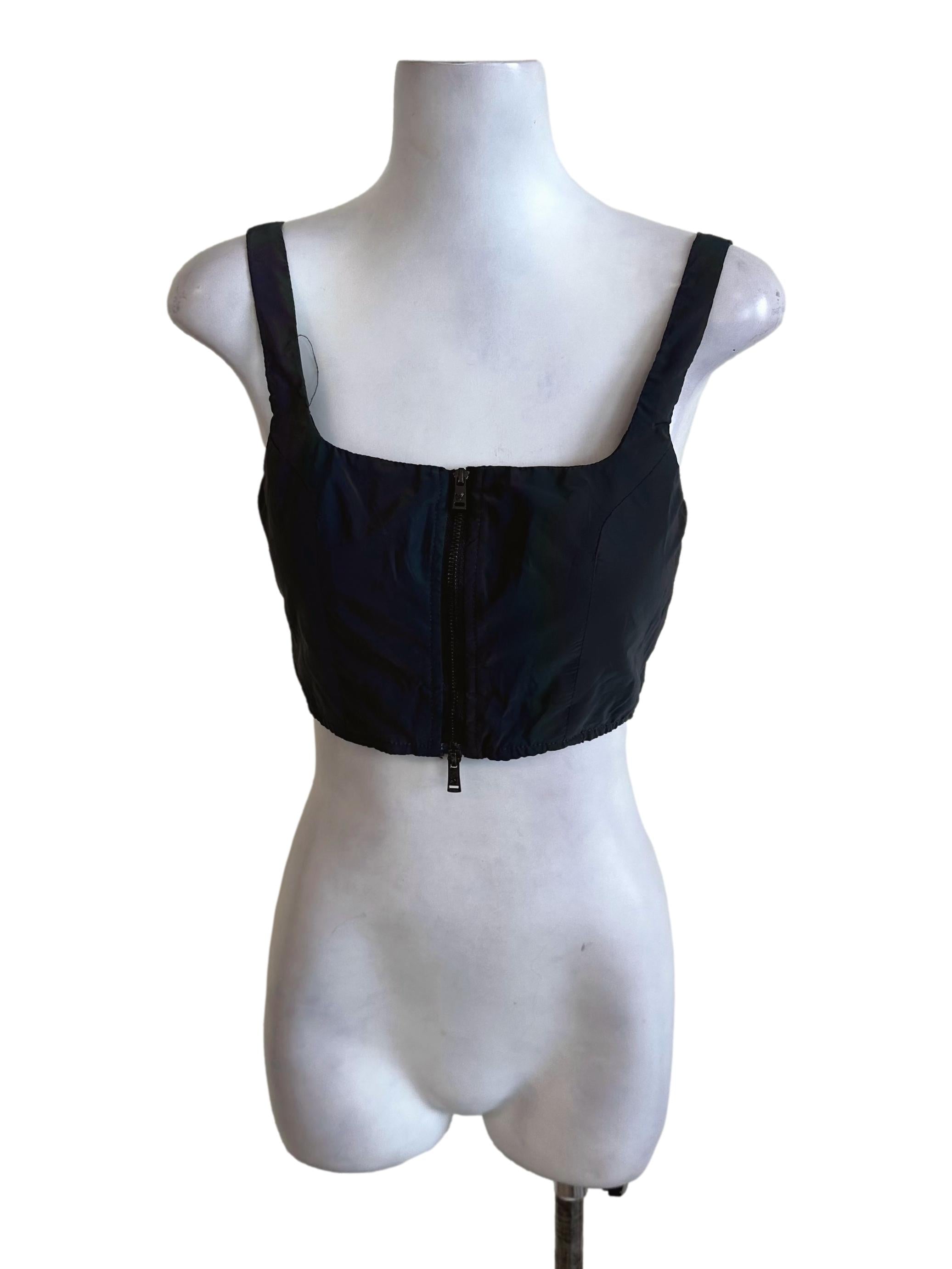 Dark Grey Square Neck Zipped Top YHF