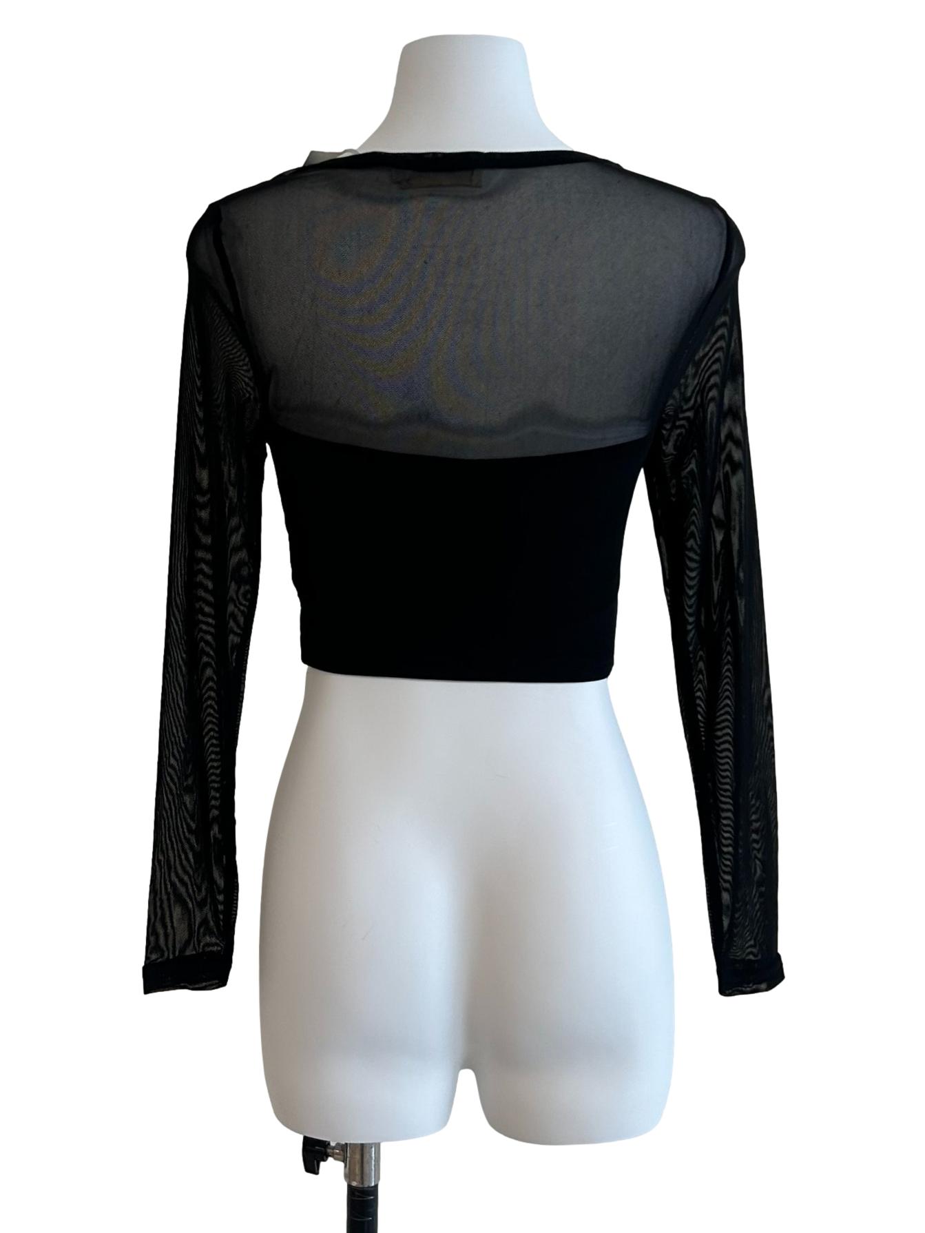 Jet Black Mesh Top