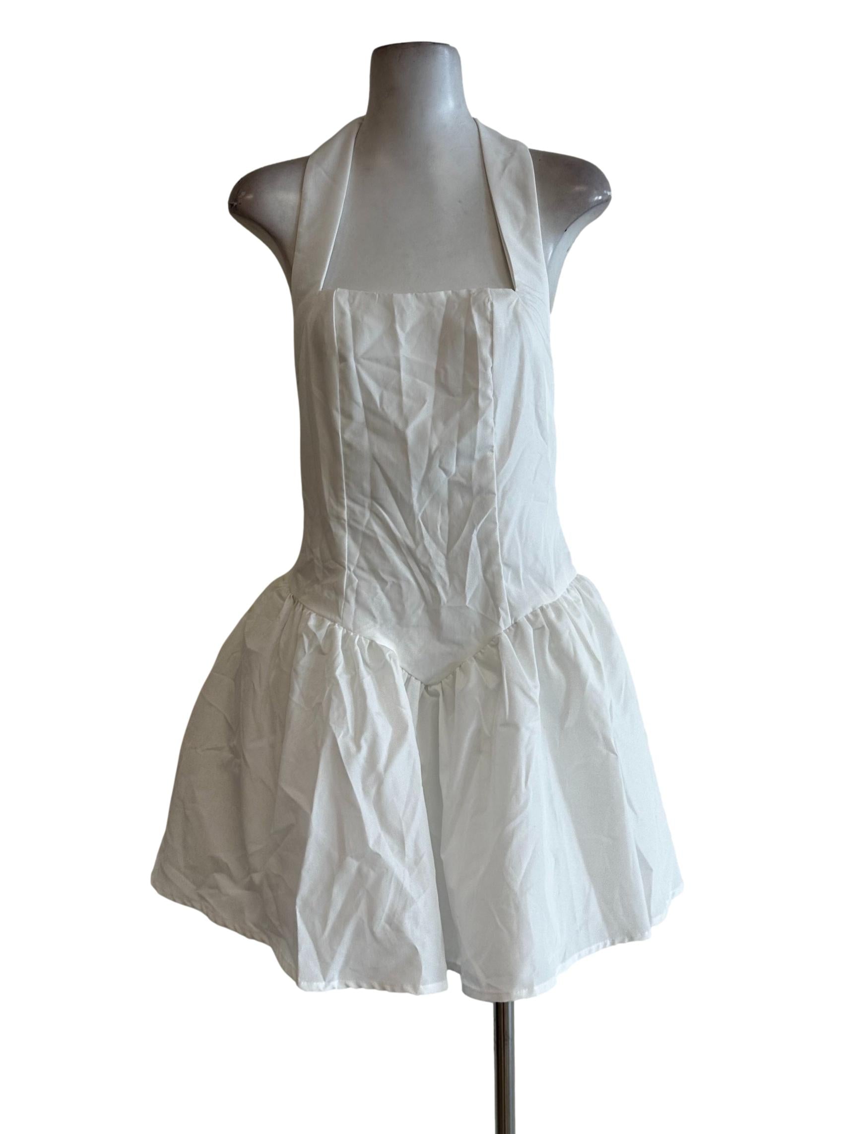 Daisy White Halter Dress