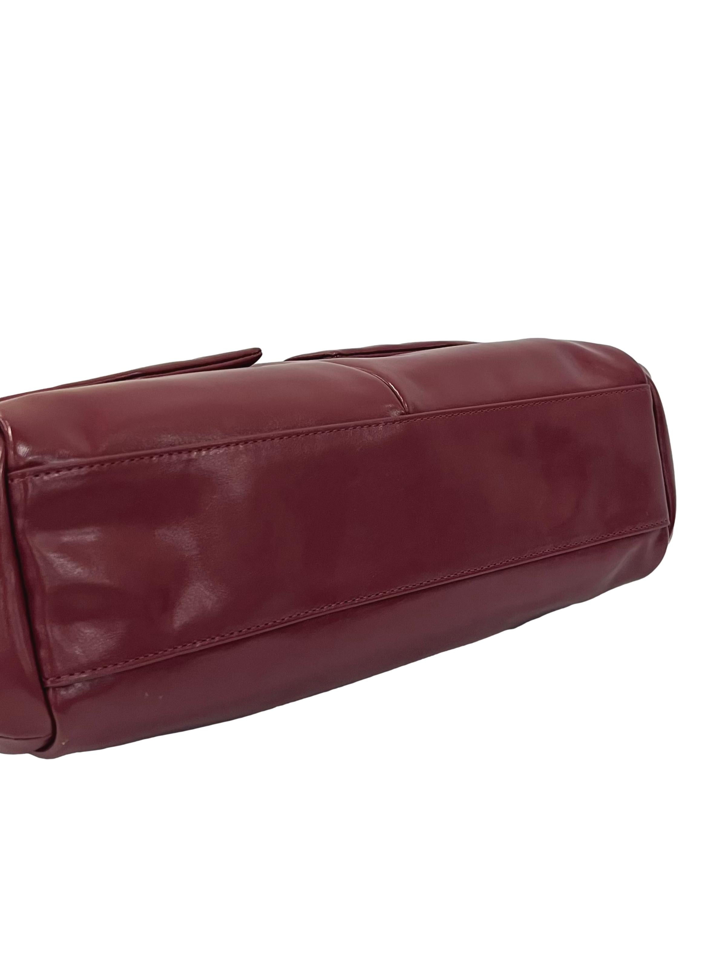 Burgundy Rachel Multi-Pocket Shoulder Bag