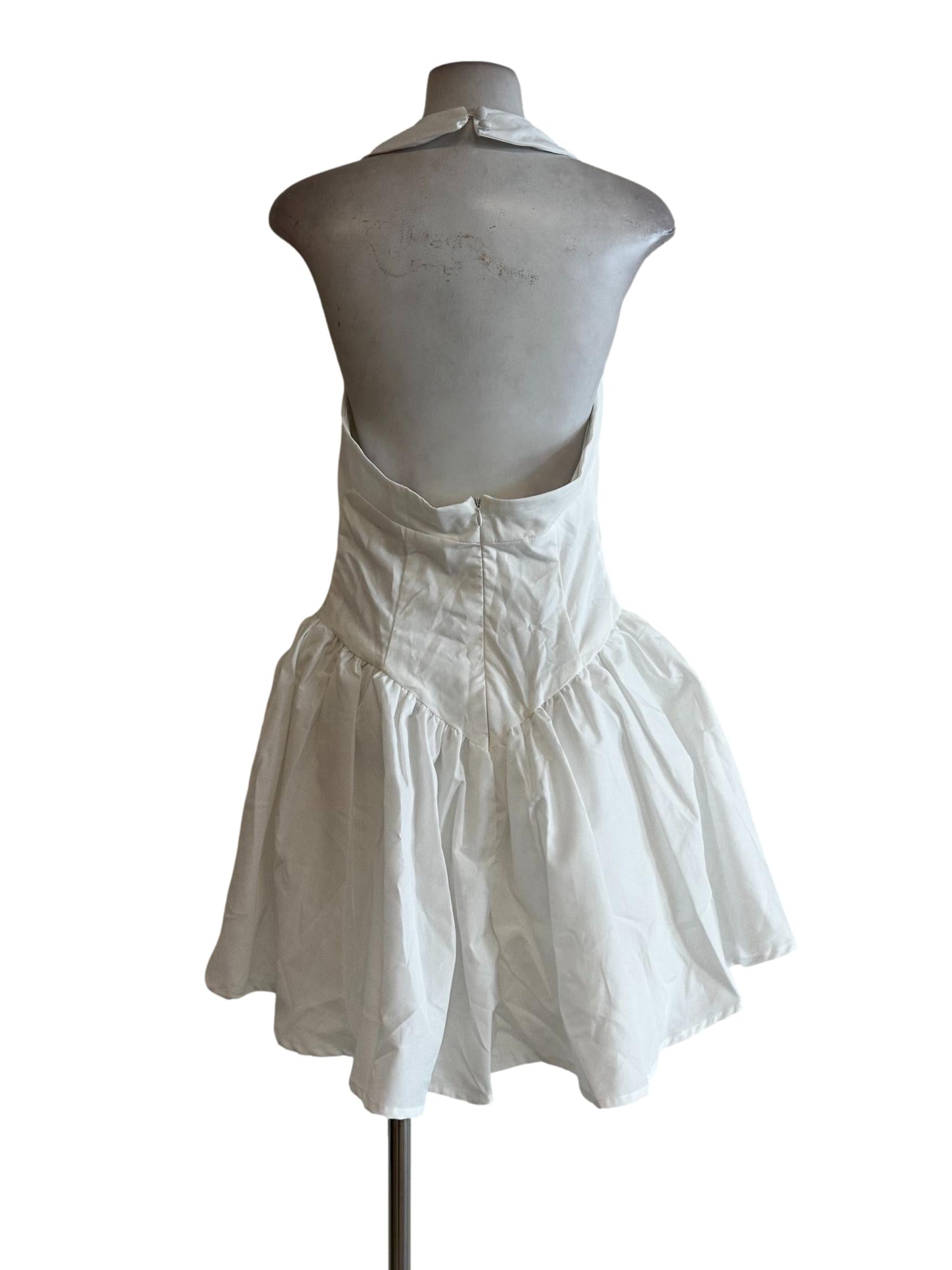 Daisy White Halter Dress