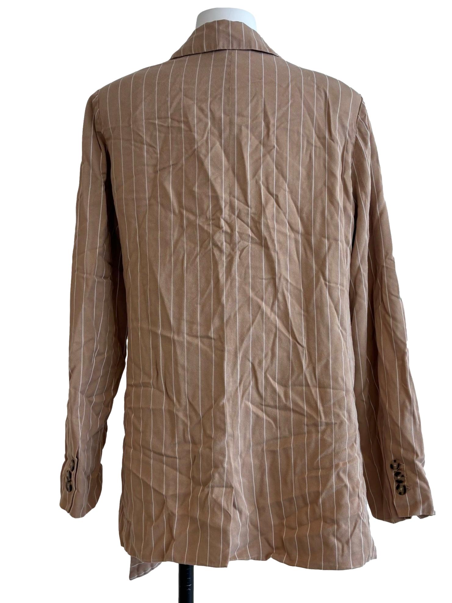 Tortilla Brown Striped Wrap Blazer