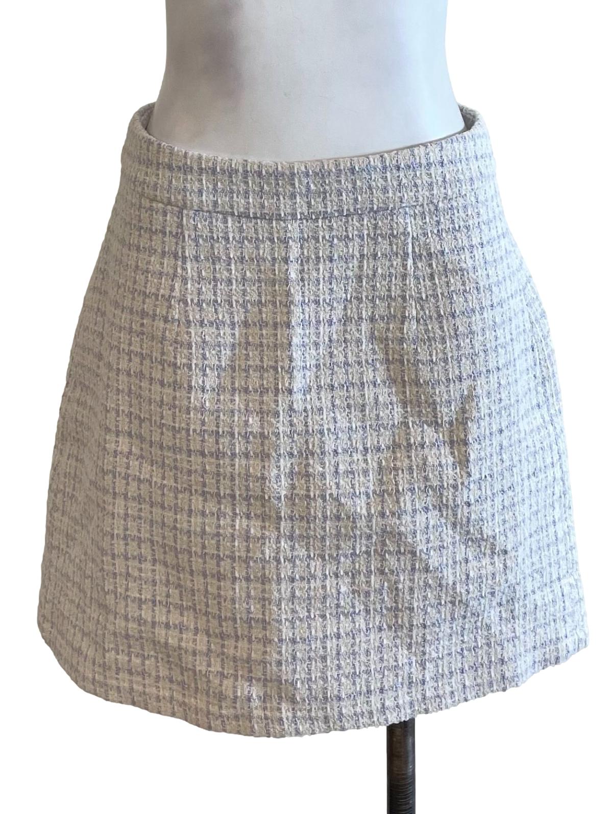 White Tweed Pencil Skirt