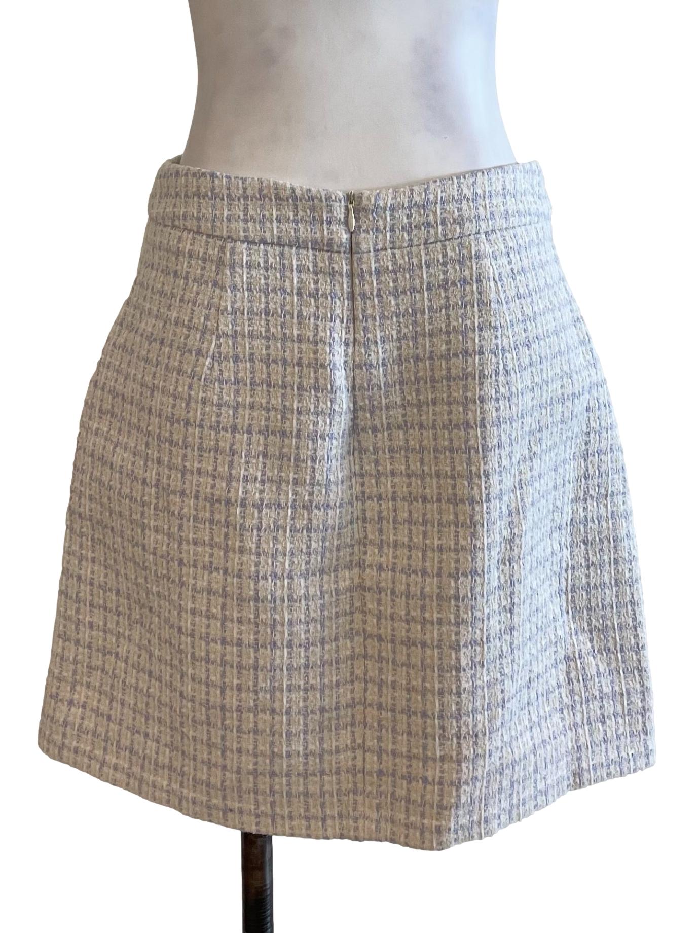 White Tweed Pencil Skirt