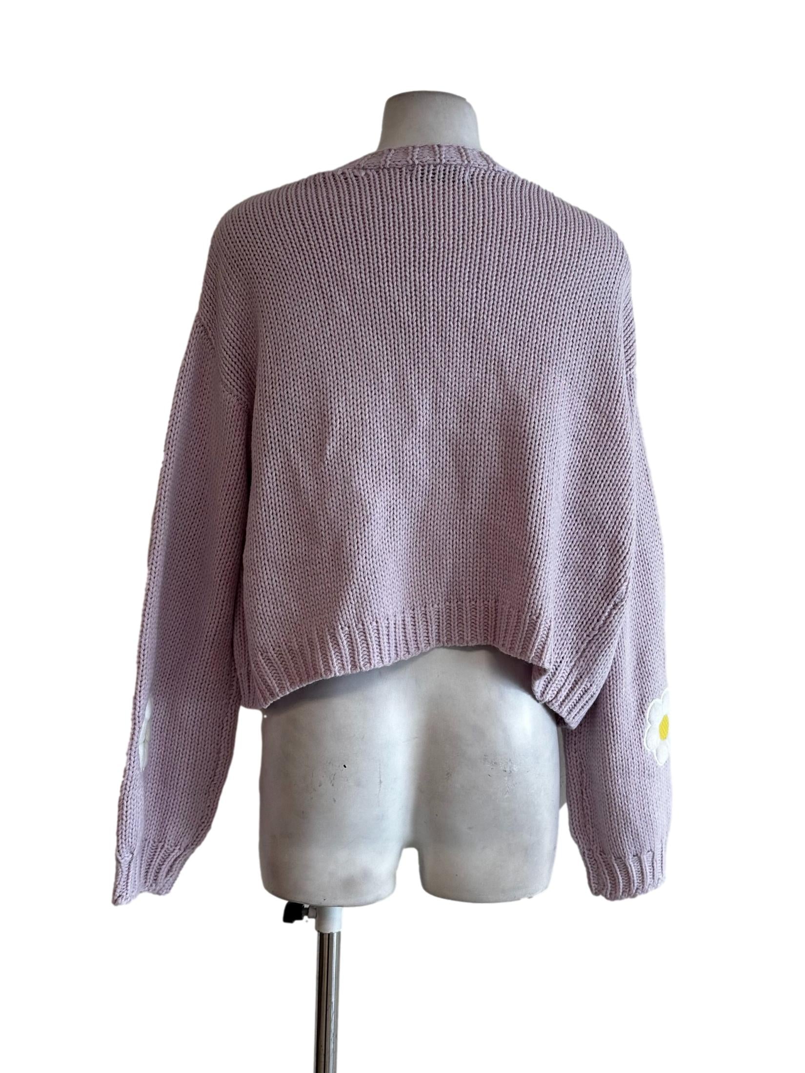 Lavender Purple Knitted Cardigan