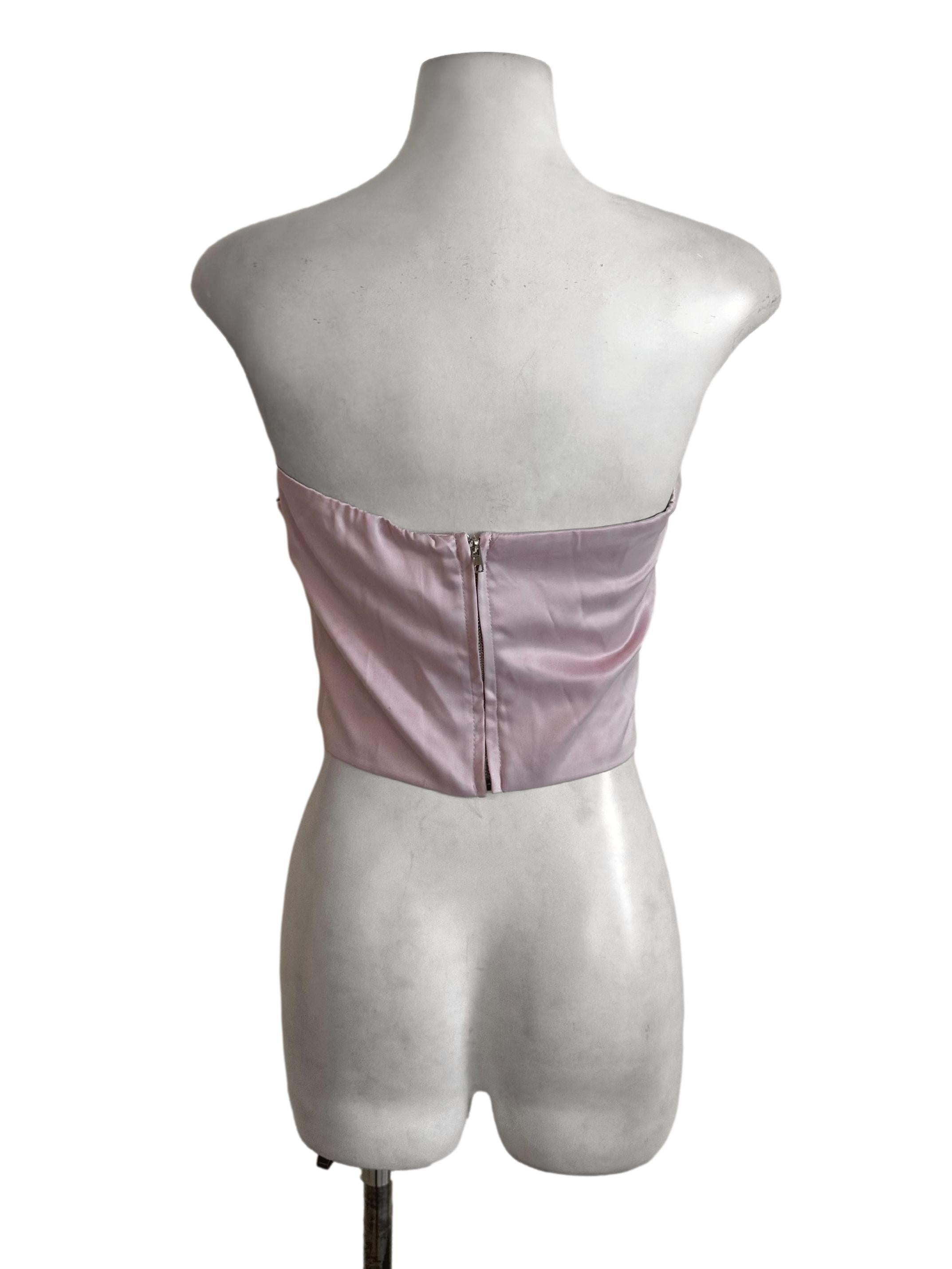 Light Pink Satin Ribbon Tube Top