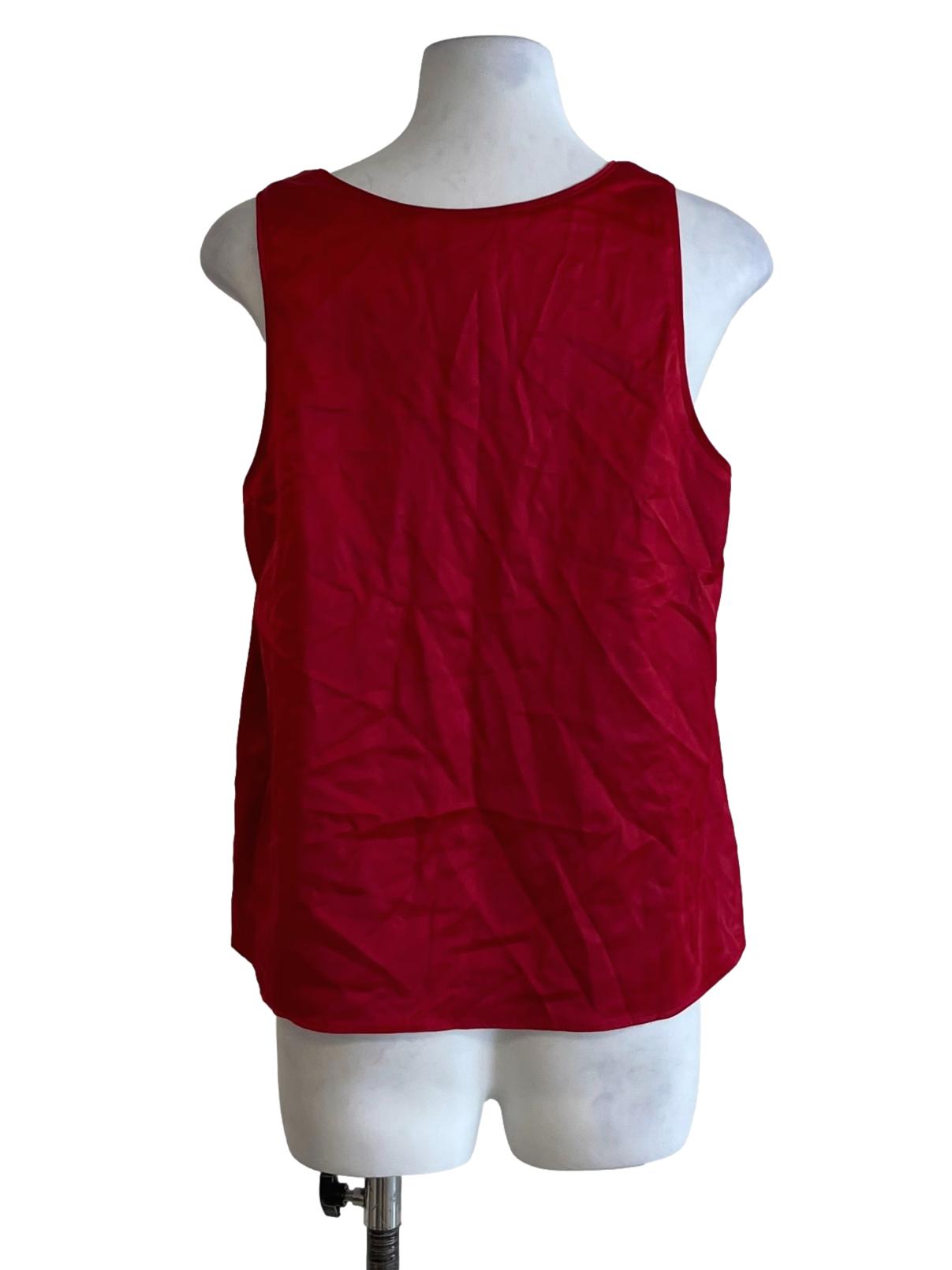 Crimson Red Scoop Neckline Sleeveless Top